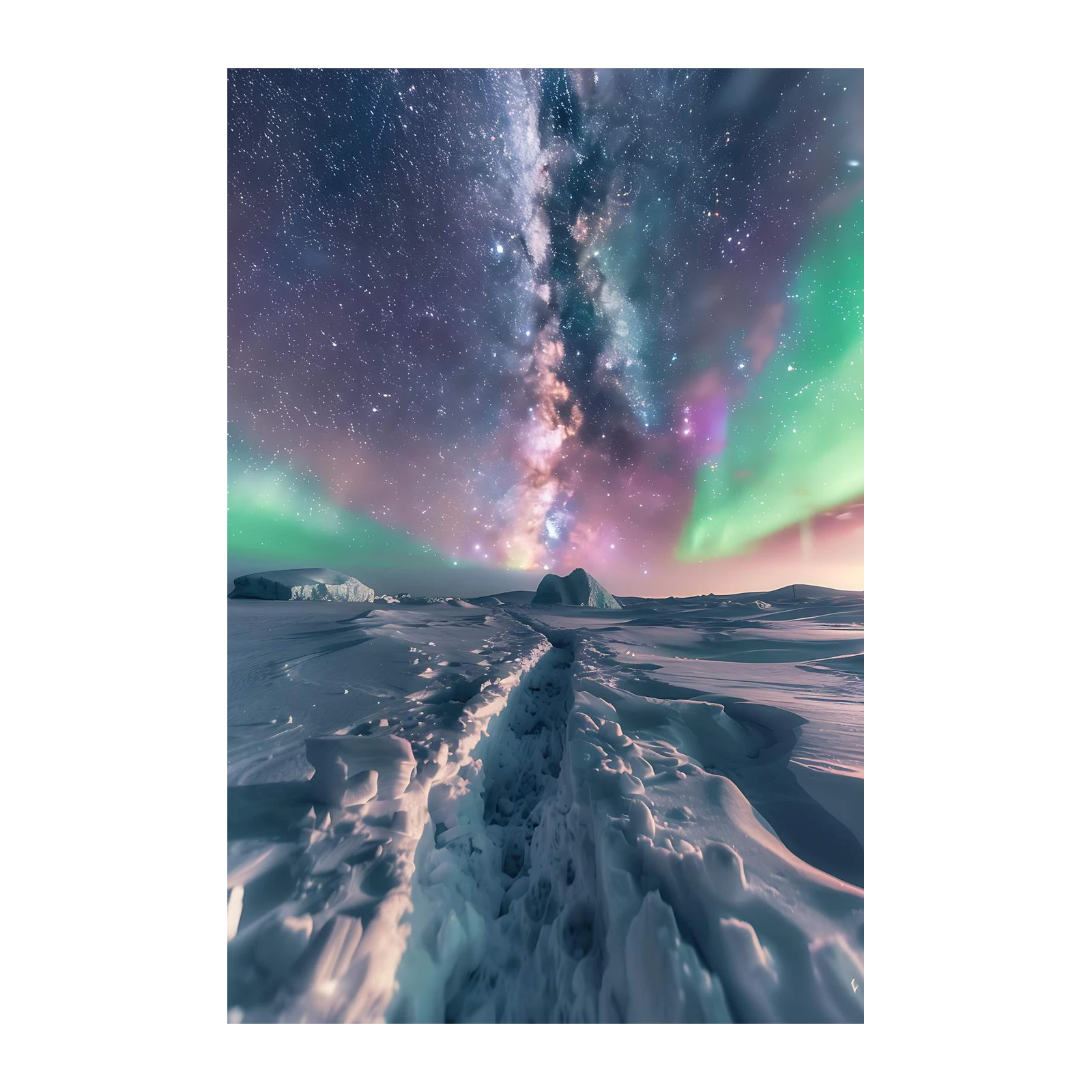 Aurora Nights Milky Way Landscape Wall Art