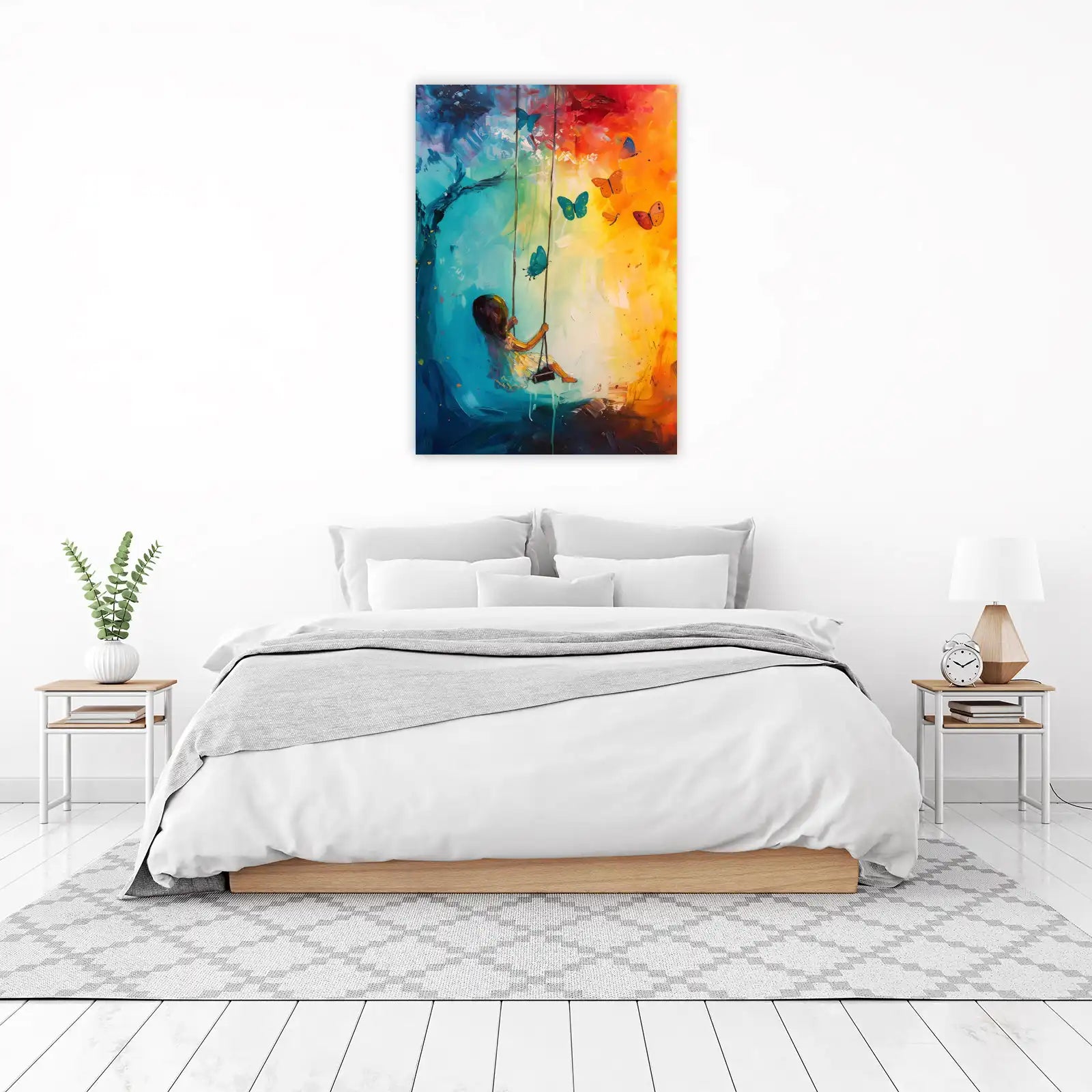 Joyful Childhood Swing Butterfly Wall Art