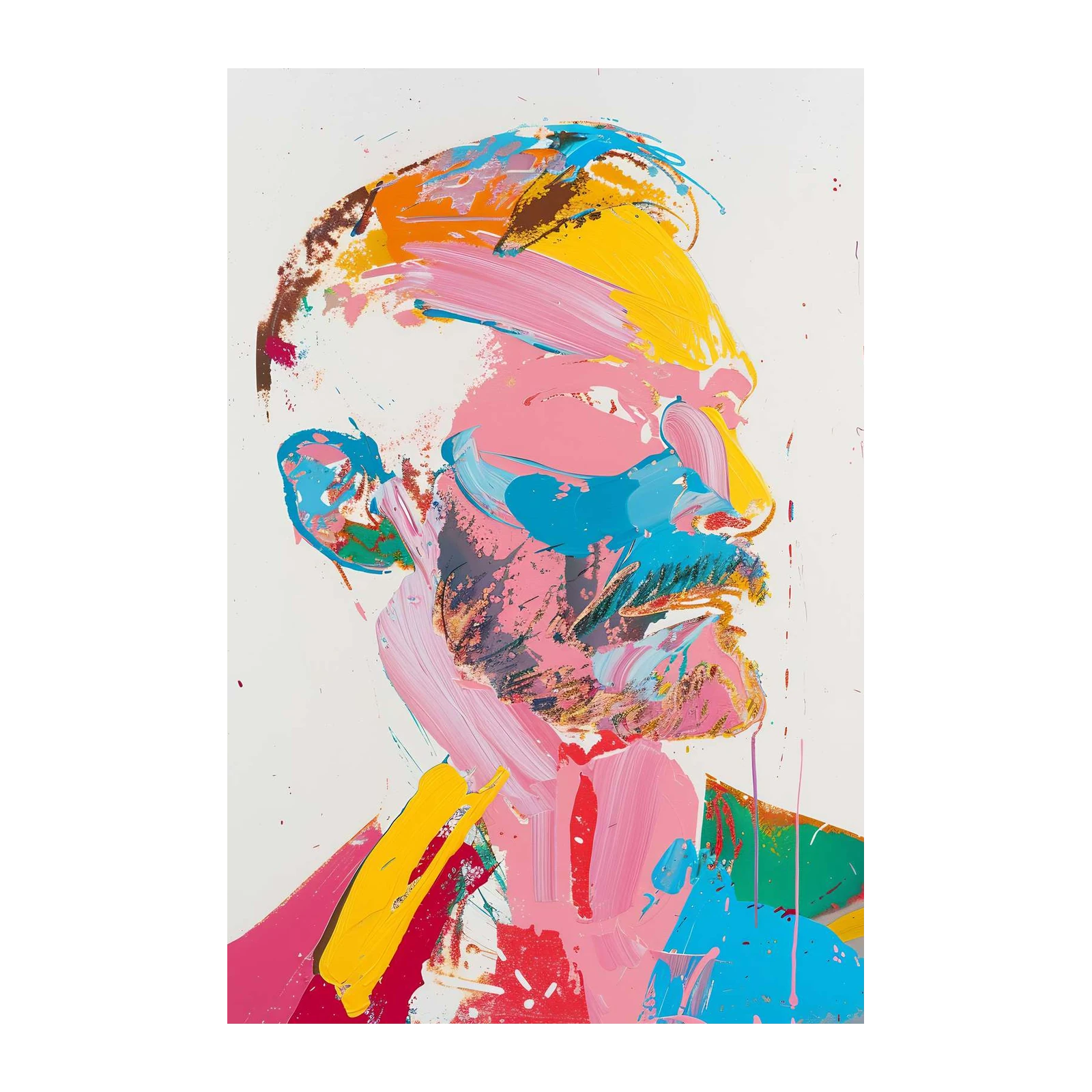 Vibrant Expressive Portrait Wall Art