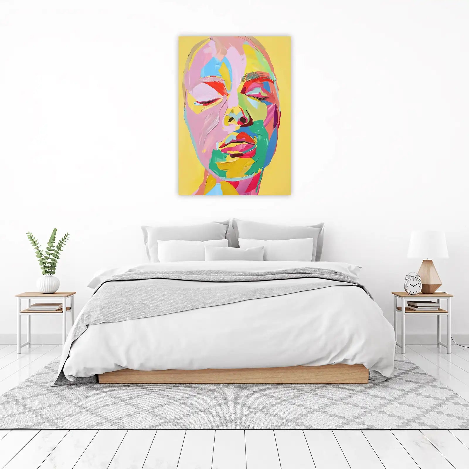 Vibrant Abstract Face Pop Art Wall Art