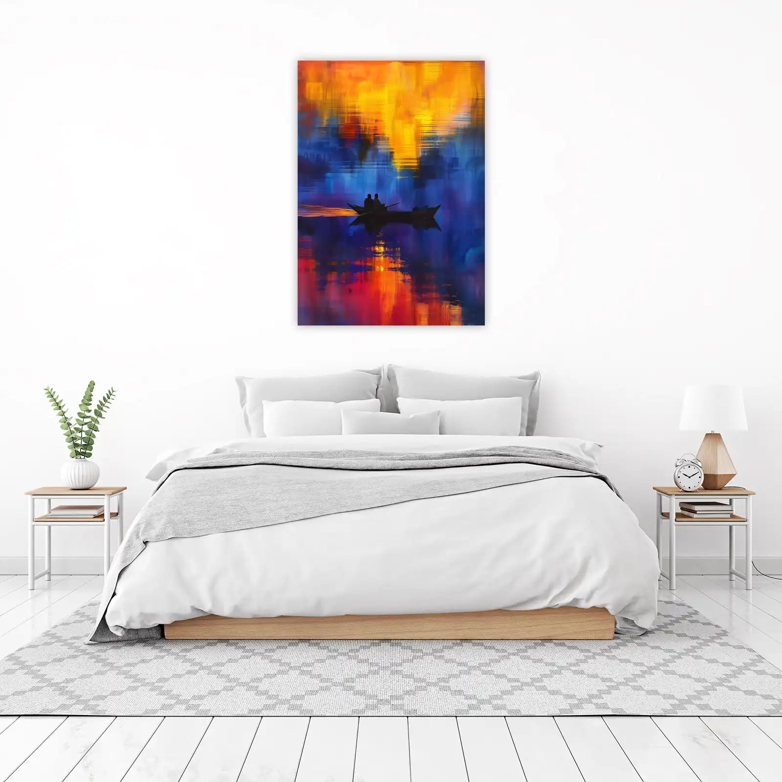 Serene Sunset Boat Ride Wall Art