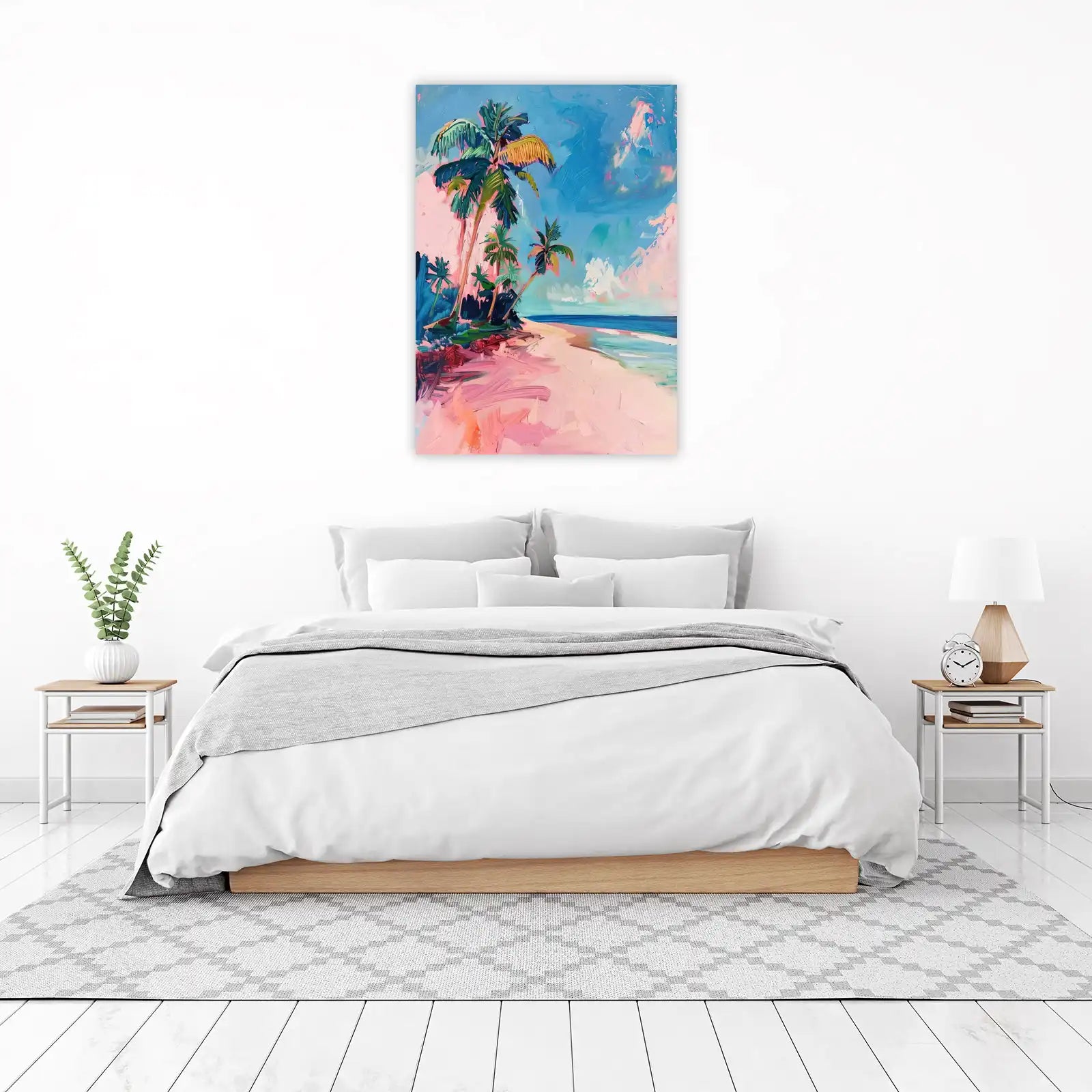 Vibrant Tropical Palms Beach Wall Art