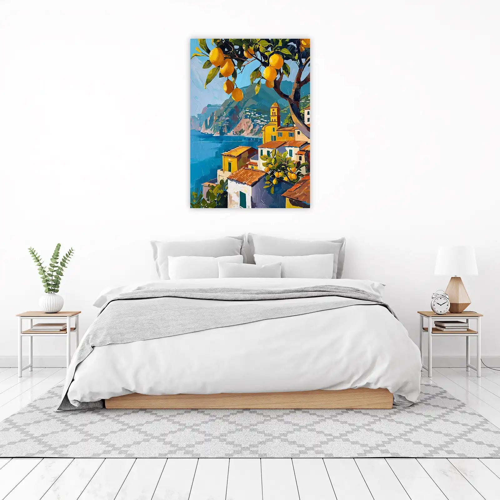Italian Lemon Grove Coastal Village Wall Art