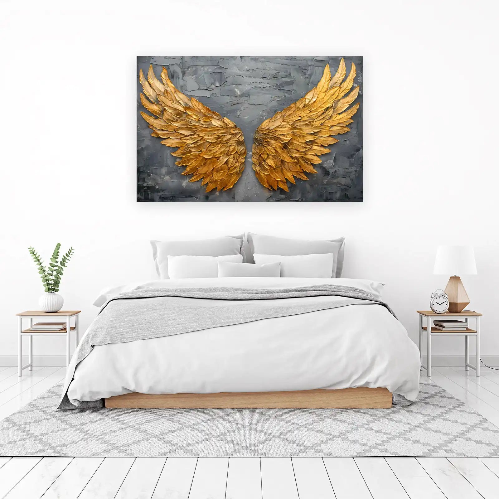 Golden Angel Wings Textured Wall Art Wall Art