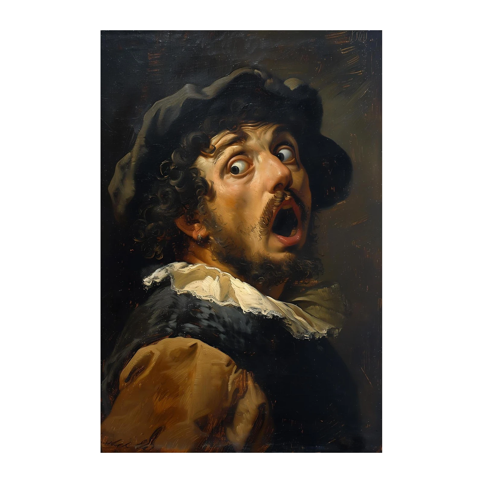 Dramatic Man's Face Artwork Wall Art