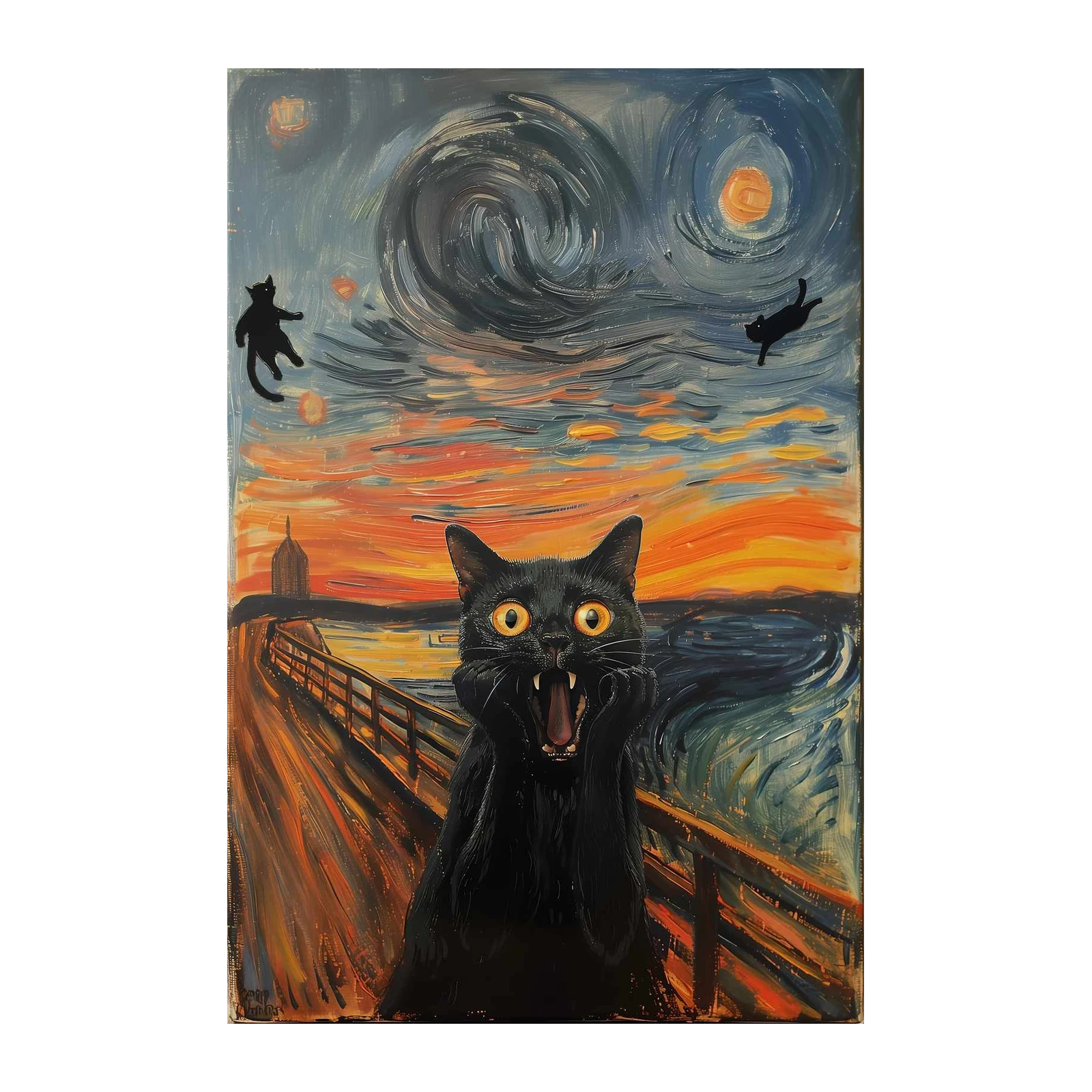 Munch's Scream Cat Art Wall Art