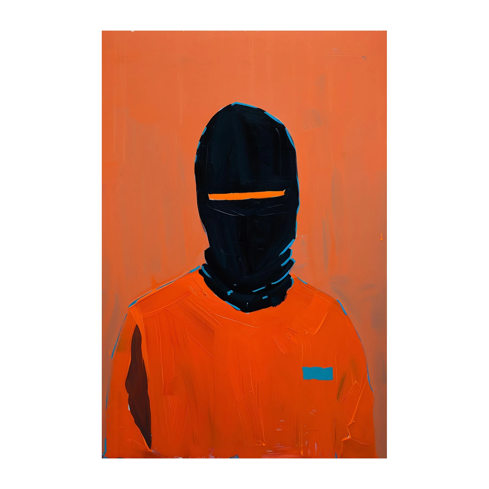 Bold Abstract Figure Orange Wall Art