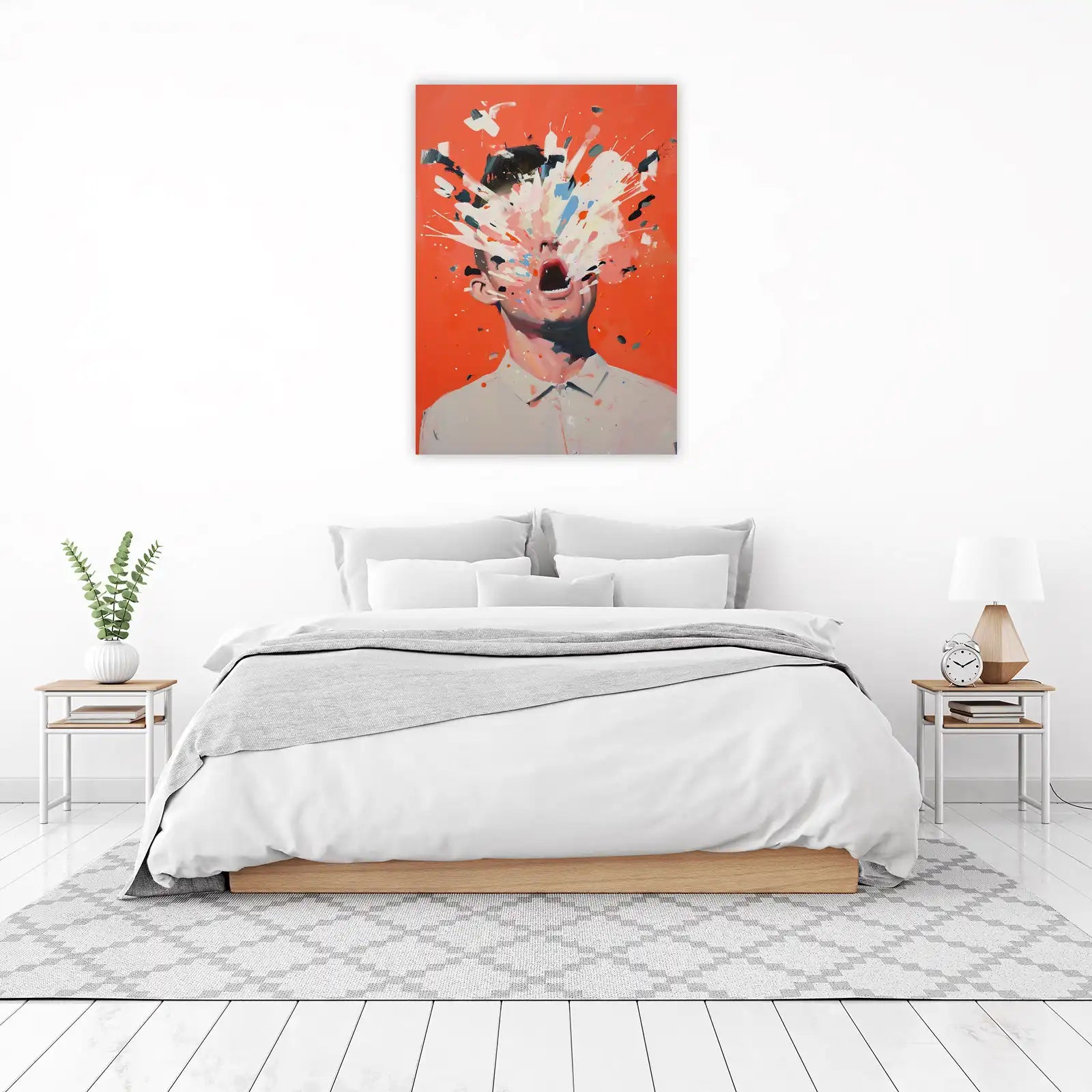 Explosive Expression Abstract Portrait Wall Art