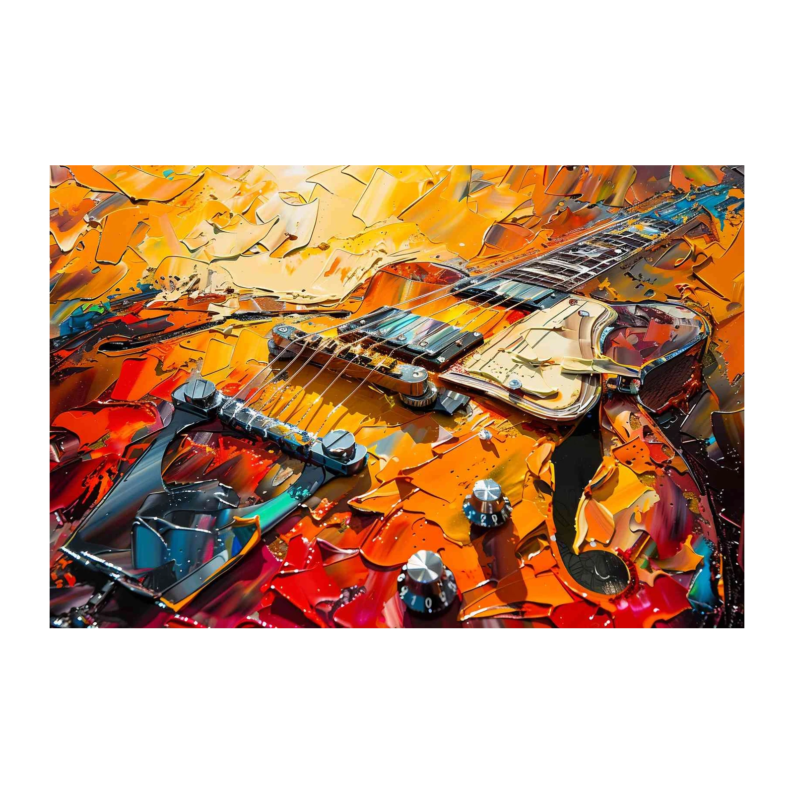 Vibrant Guitar Strokes Wall Art