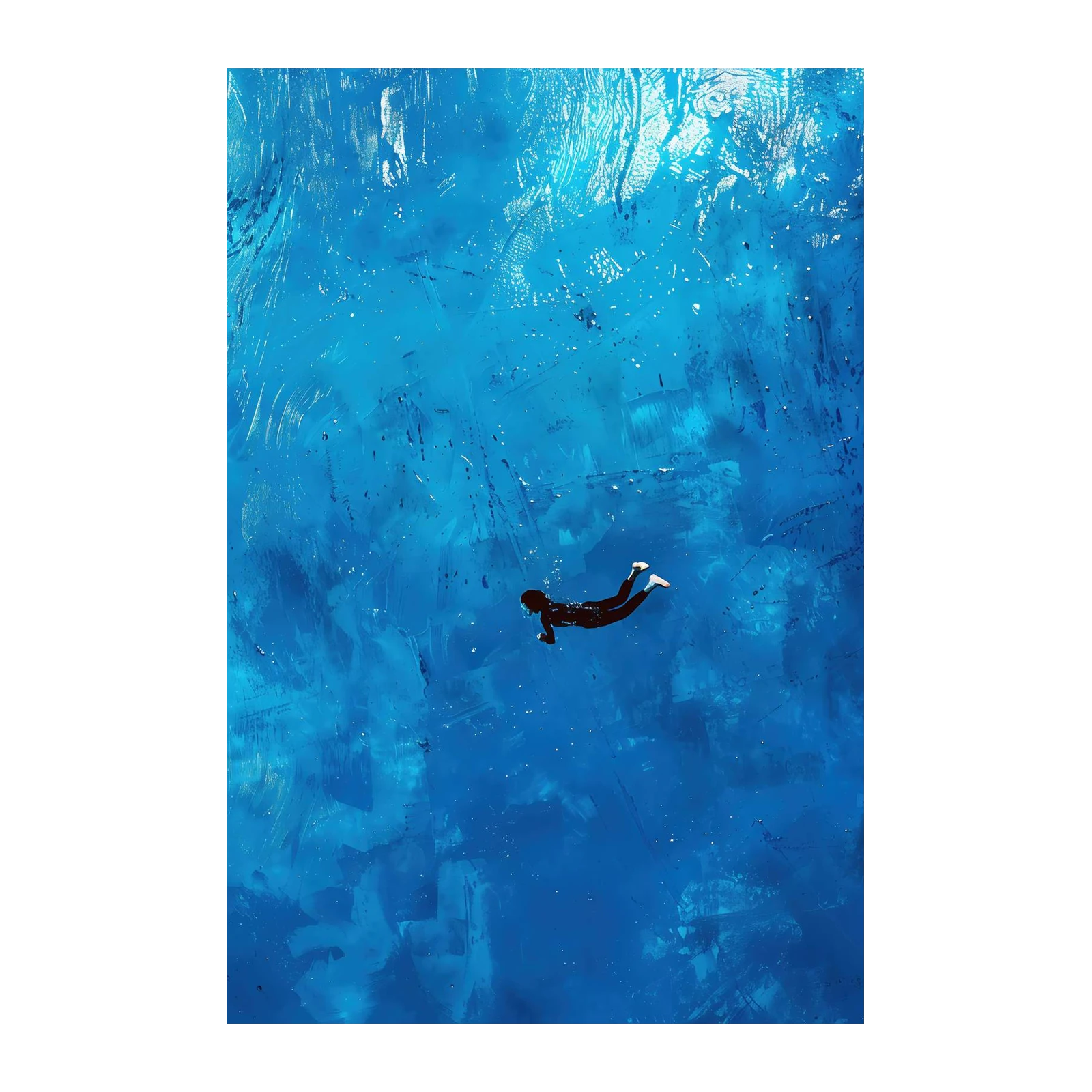 Serene Deep Dive Ocean Abstract Wall Art