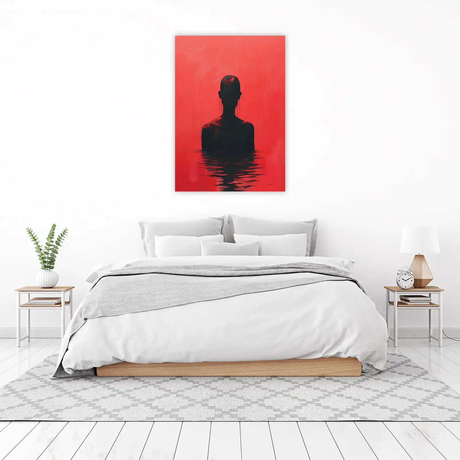 Bold Red Silhouette Man Wall Art