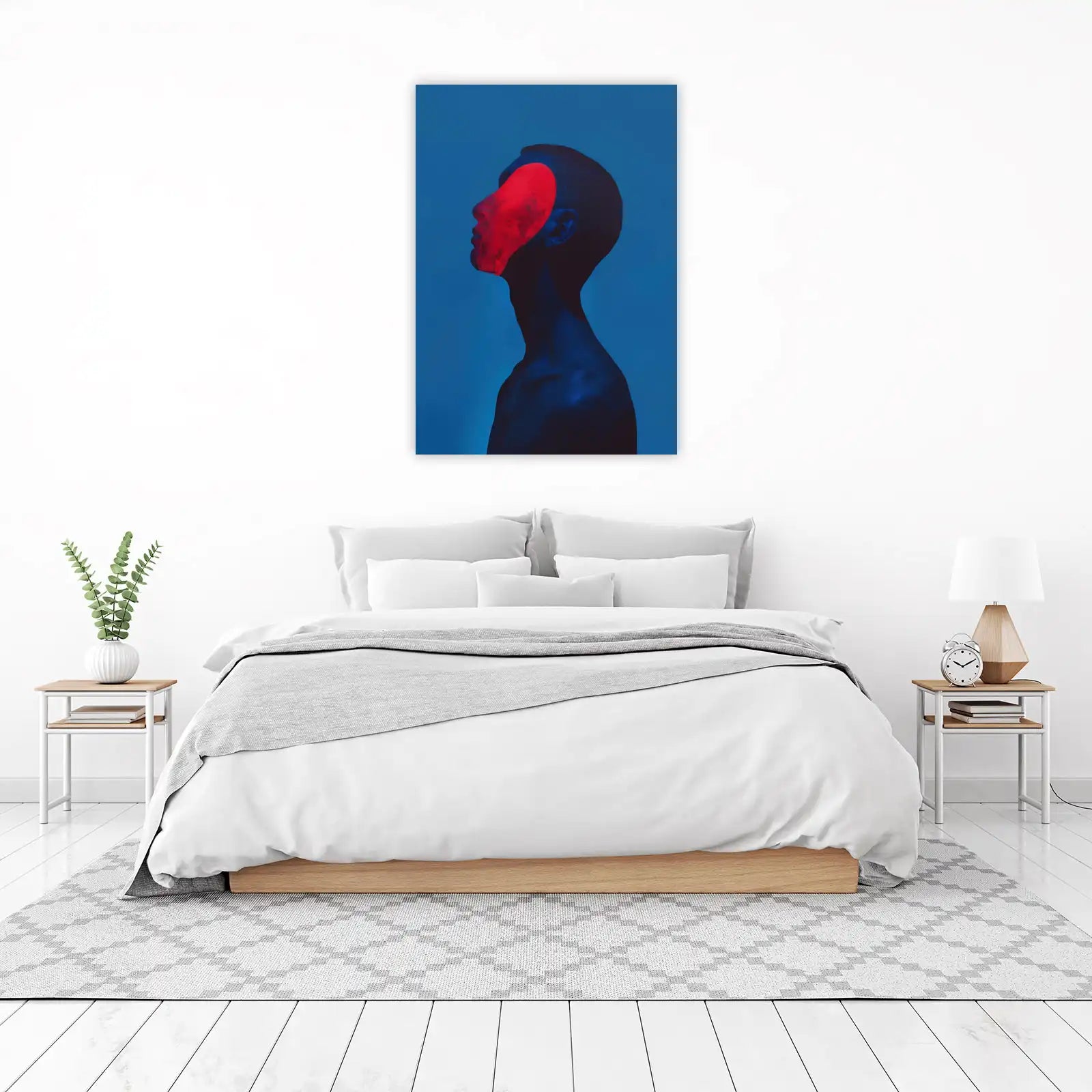 Abstract Red & Blue Portrait Wall Art