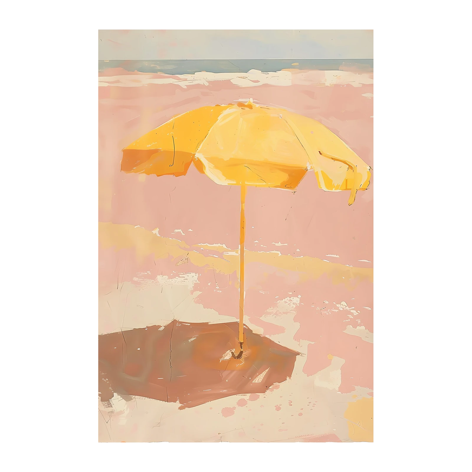 Sunny Yellow Beach Umbrella Wall Art