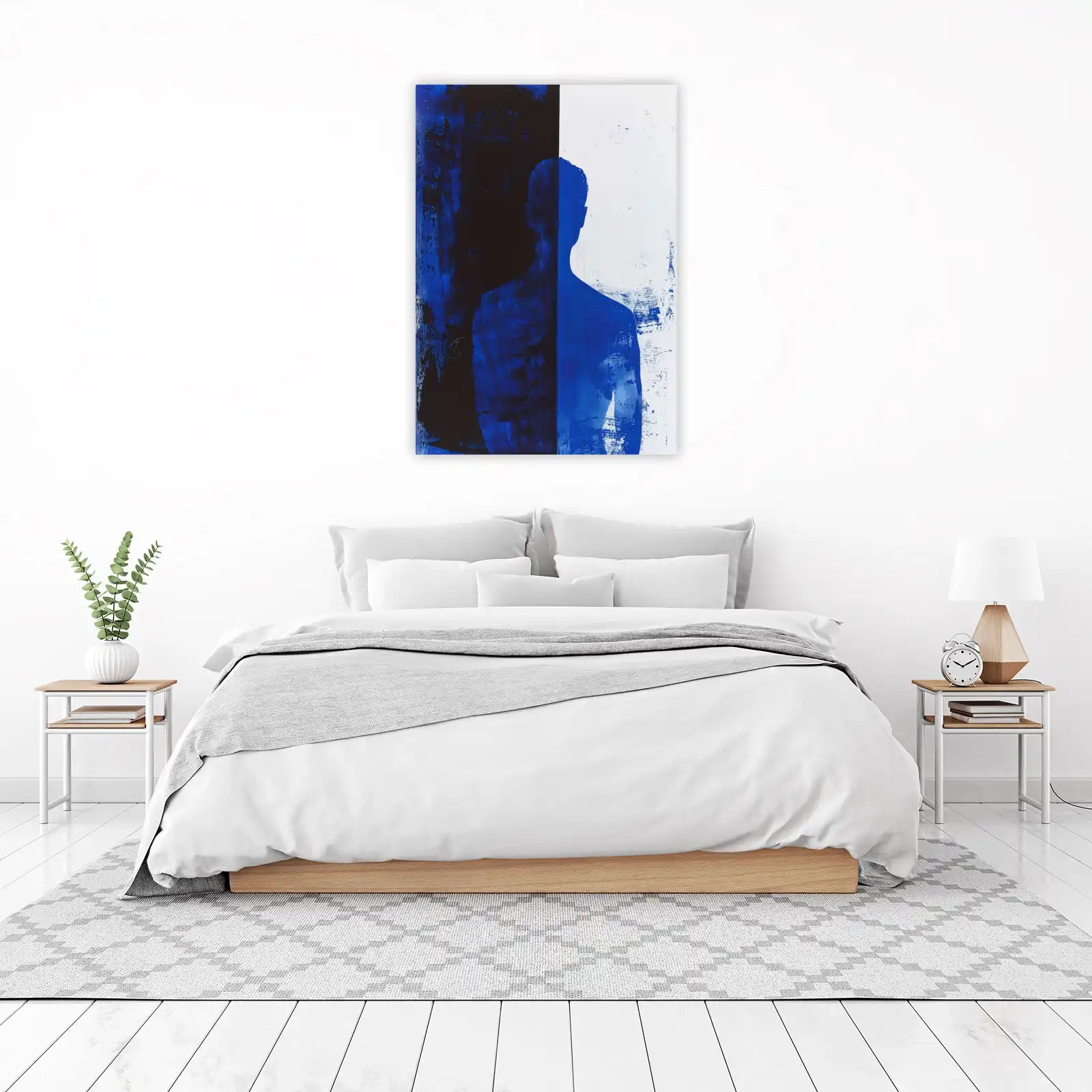Abstract Blue Silhouette Modern Wall Art