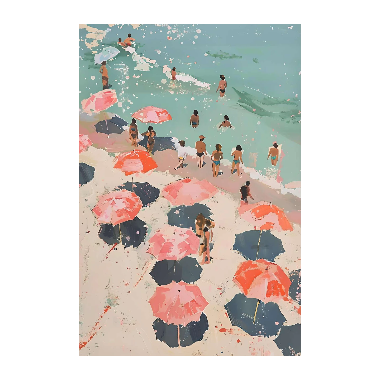 Vibrant Beach Day Scene Wall Art