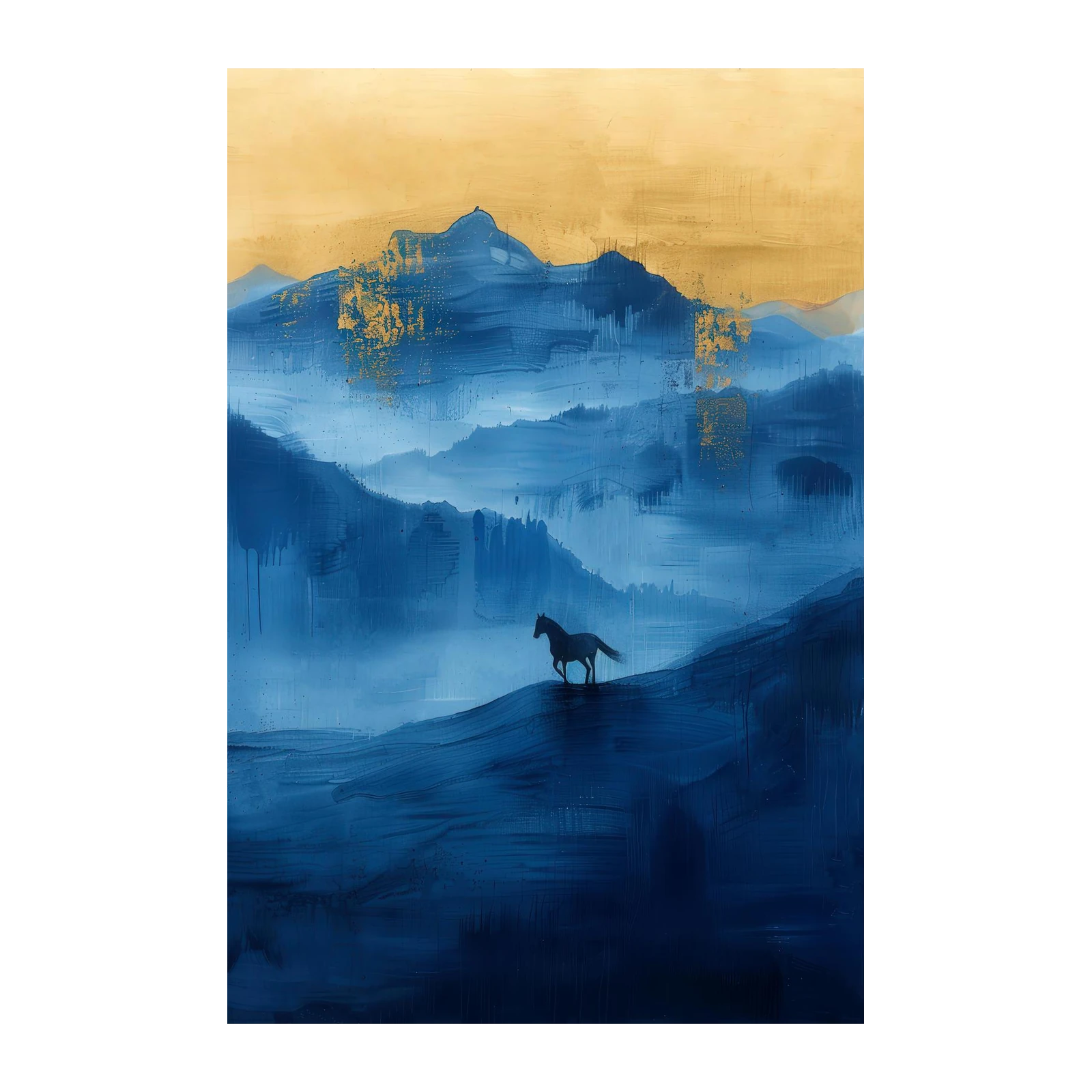 Majestic Horse Mountain Landscape Wall Art