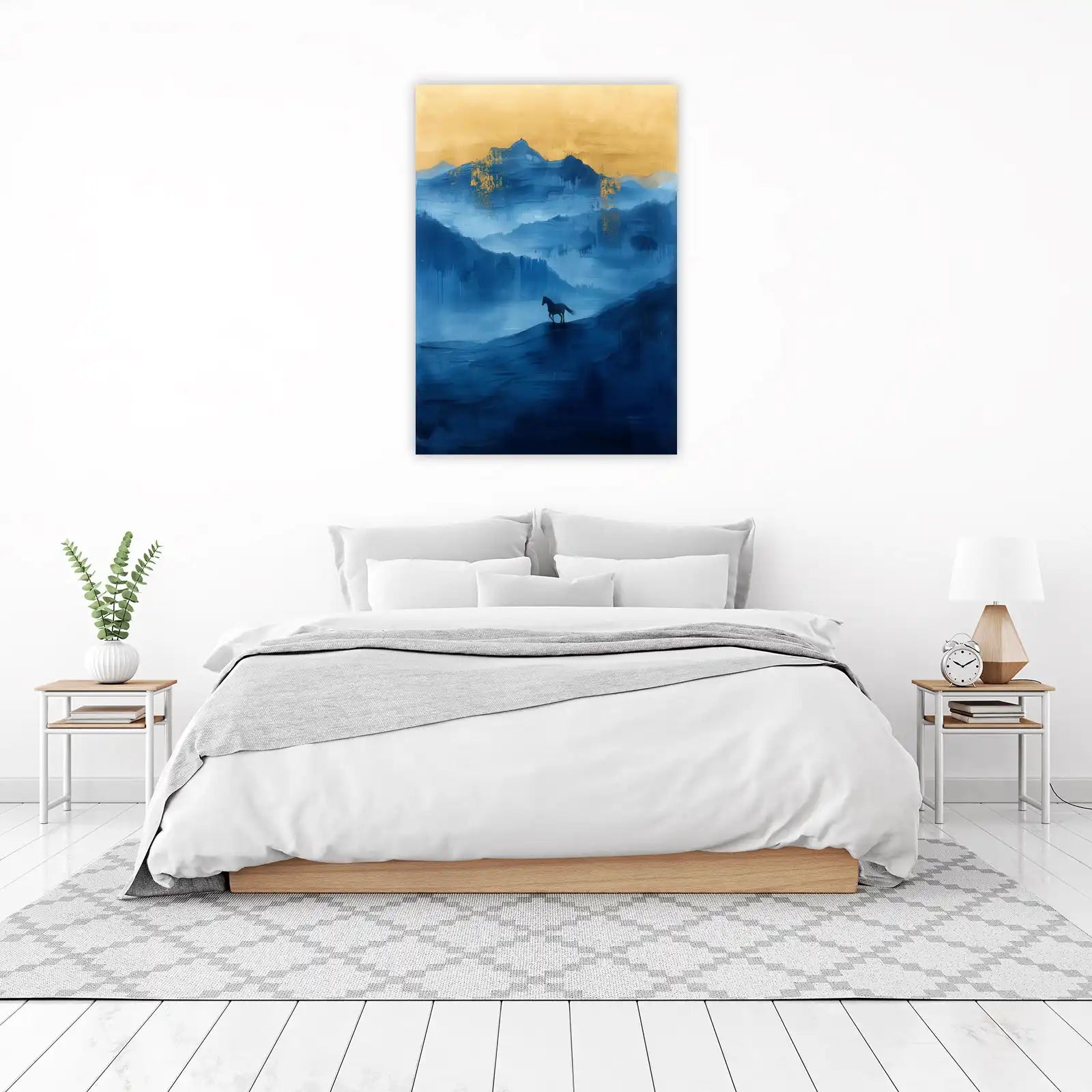 Majestic Horse Mountain Landscape Wall Art