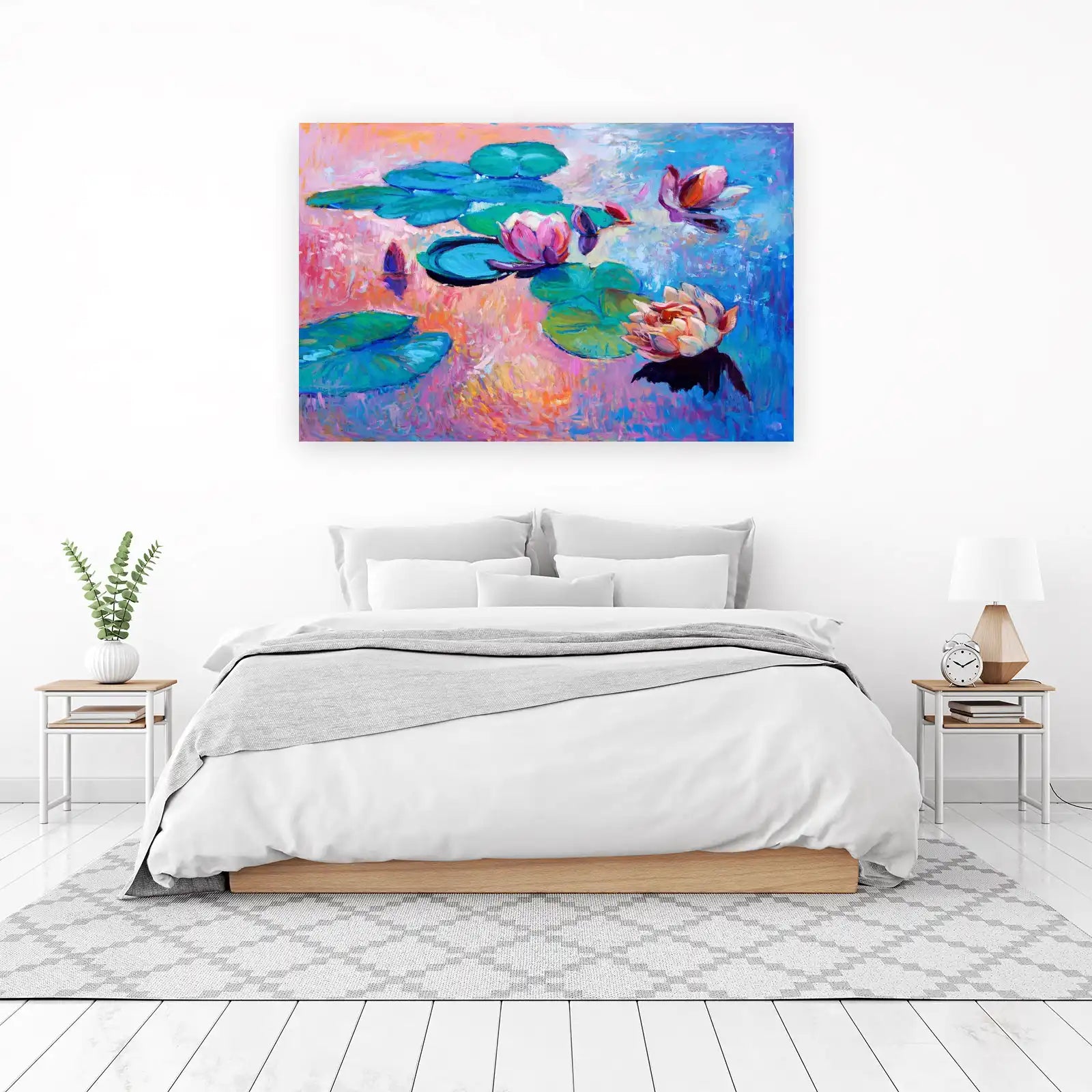 Vibrant Water Lily Impression Wall Art