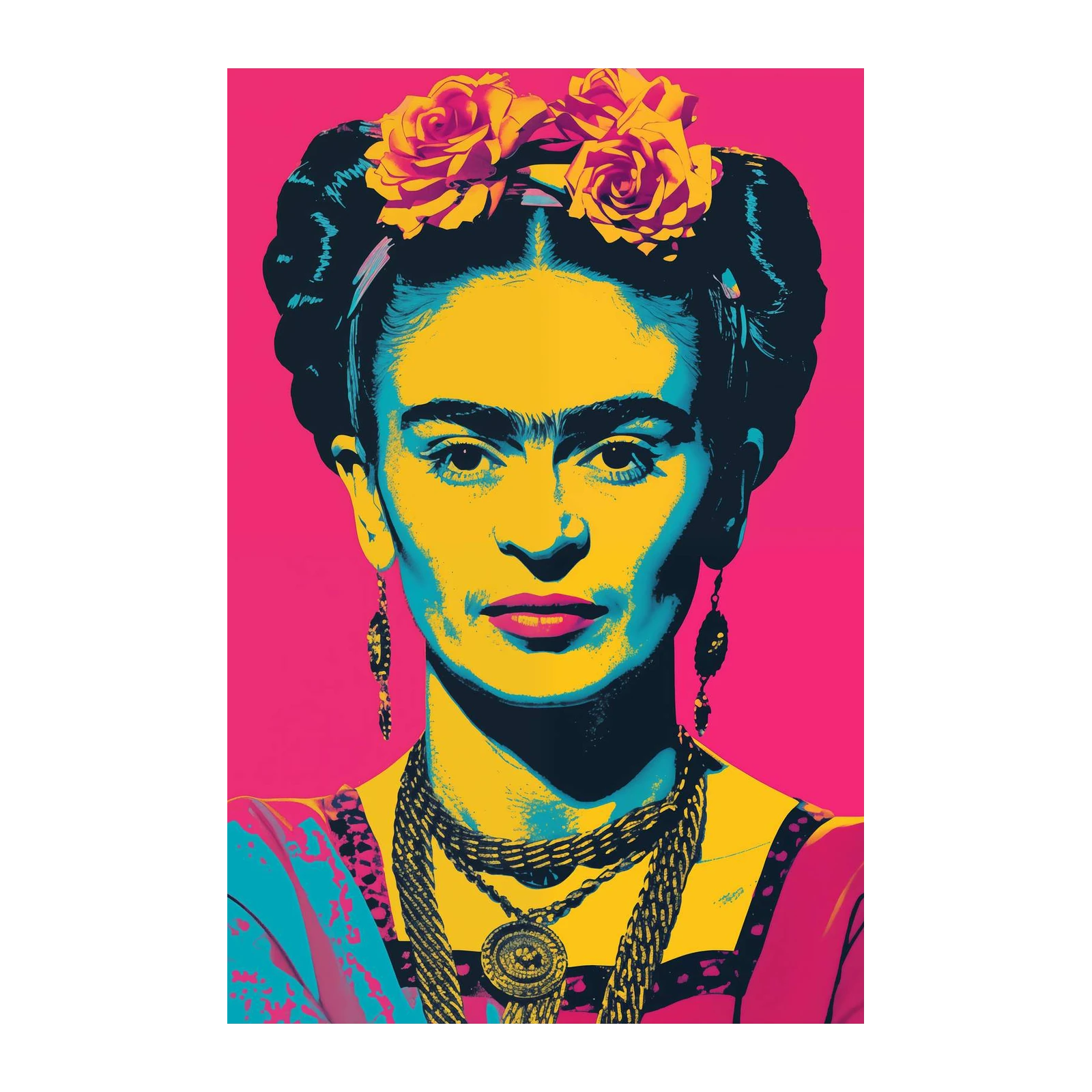 Vibrant Frida Kahlo Pop Art Wall Art