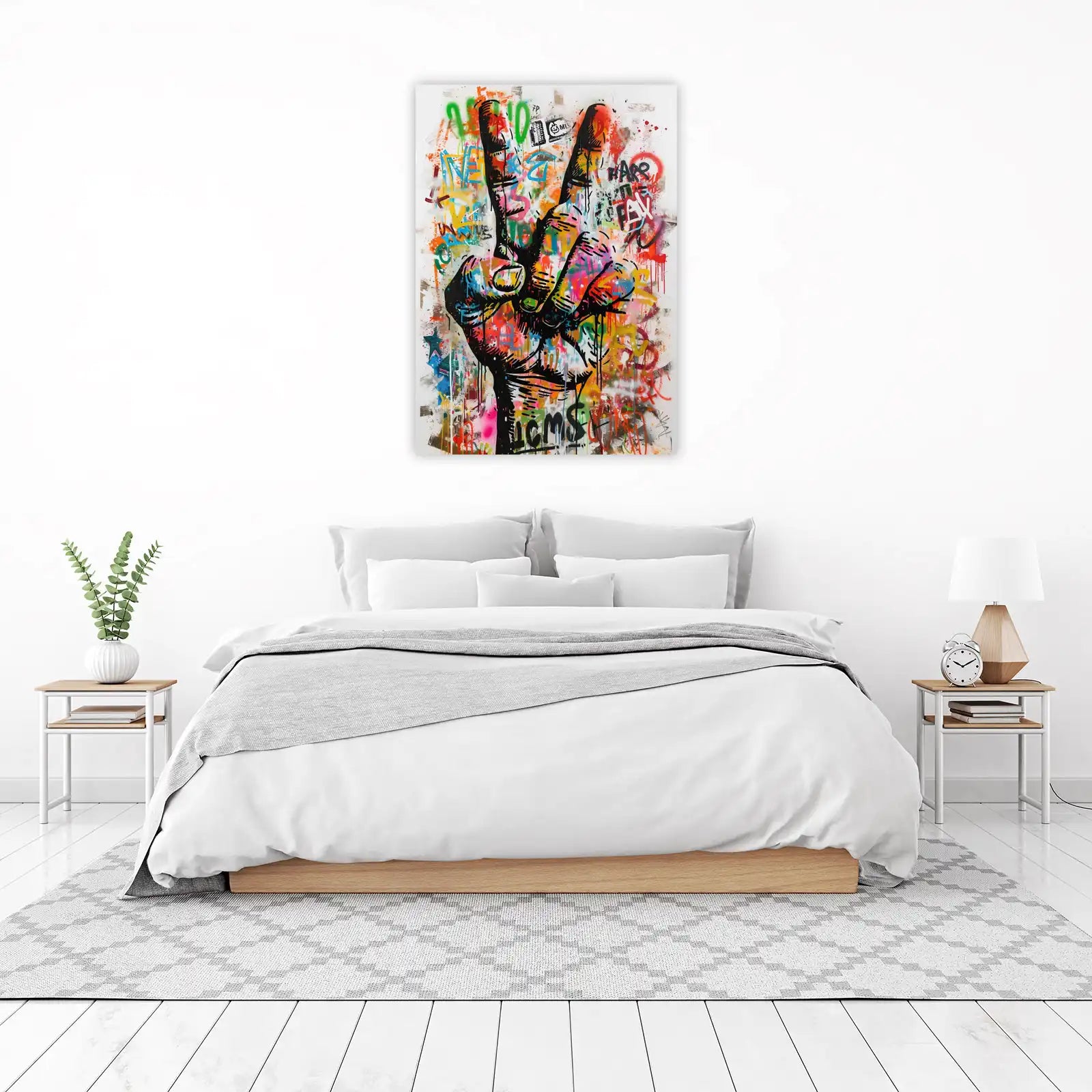 Vibrant Peace Sign Graffiti Art Wall Art