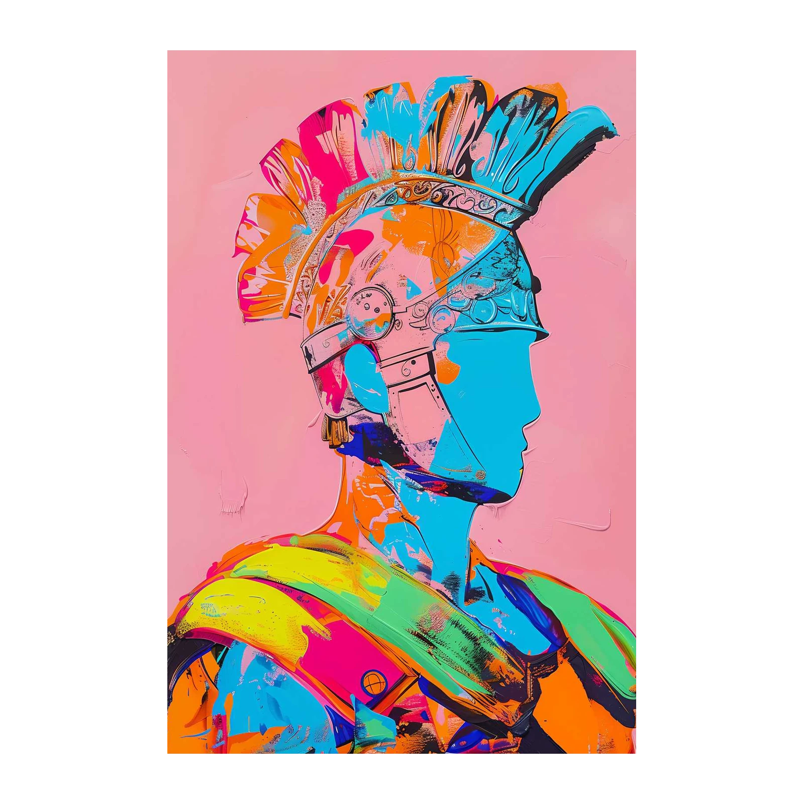 Vibrant Roman Warrior Pop Art Wall Art