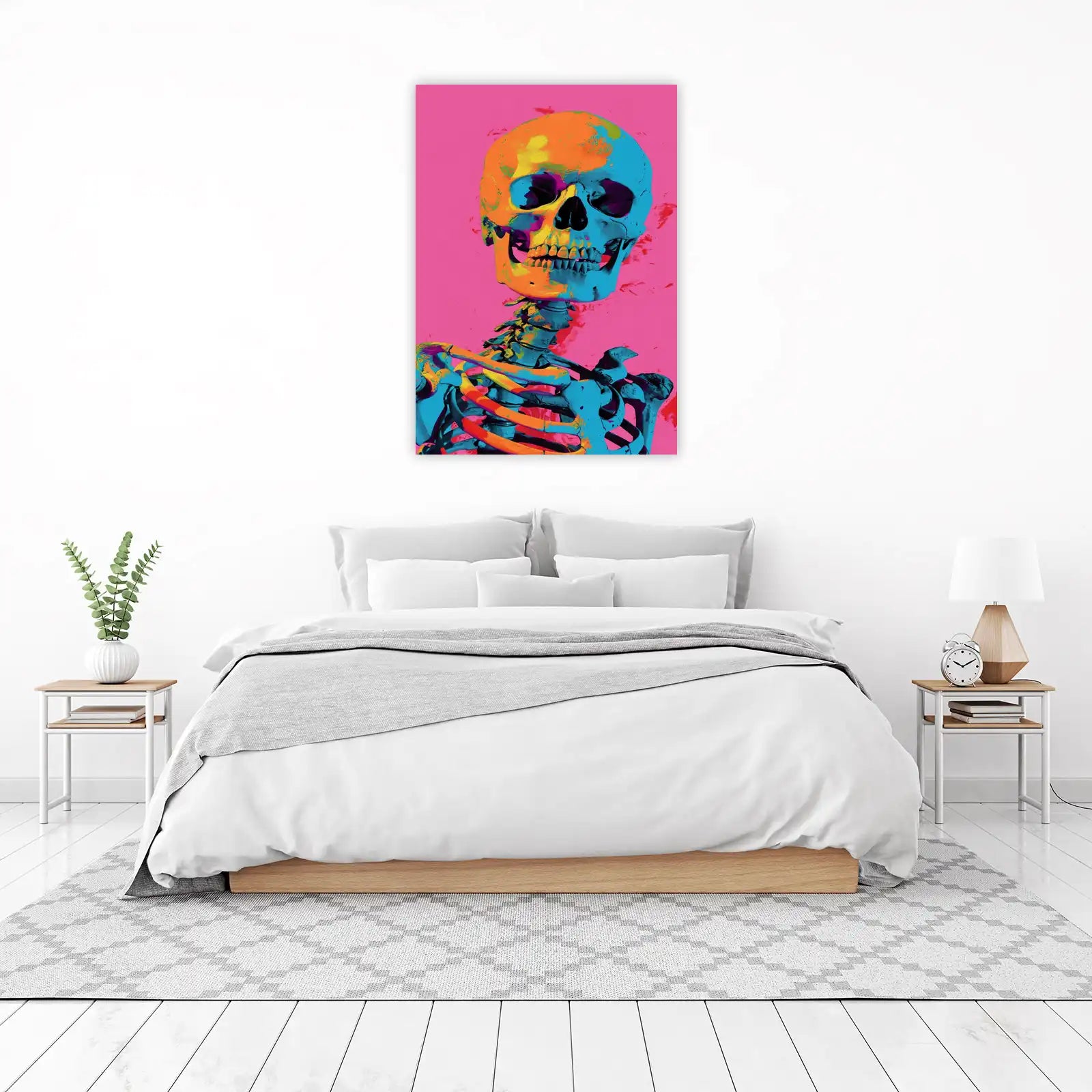 Vibrant Skull Skeleton Pop Art Wall Art