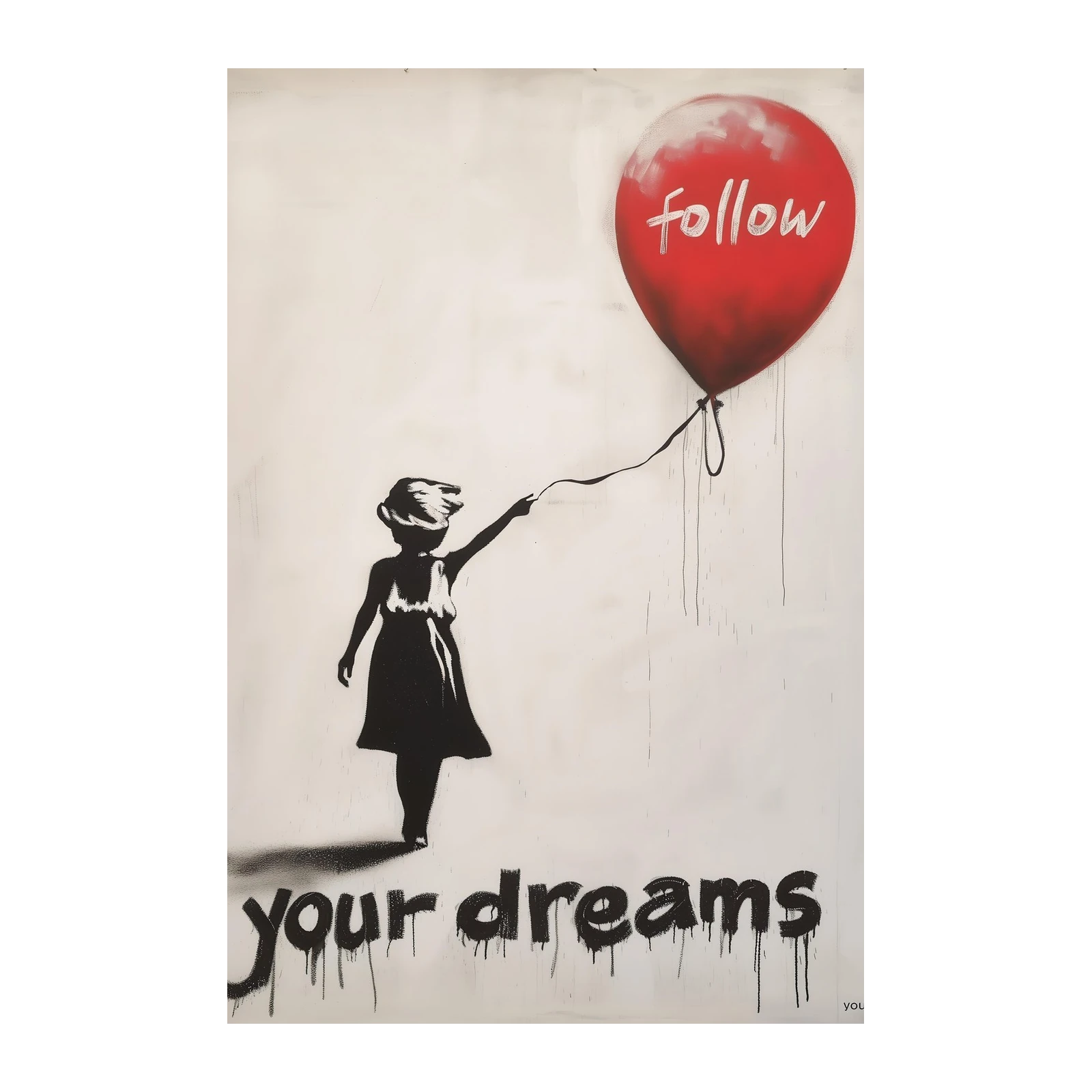 Girl & Balloon "Follow Your Dreams" Wall Art