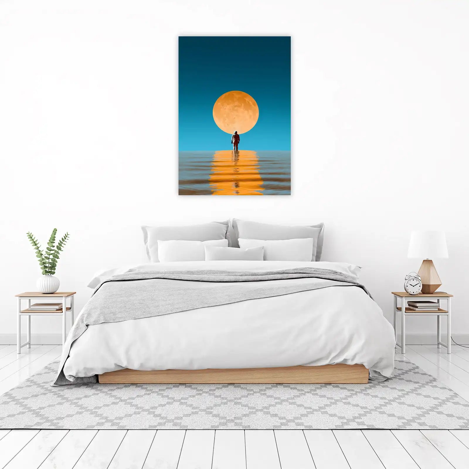 Astronaut Moon Reflection Wall Art