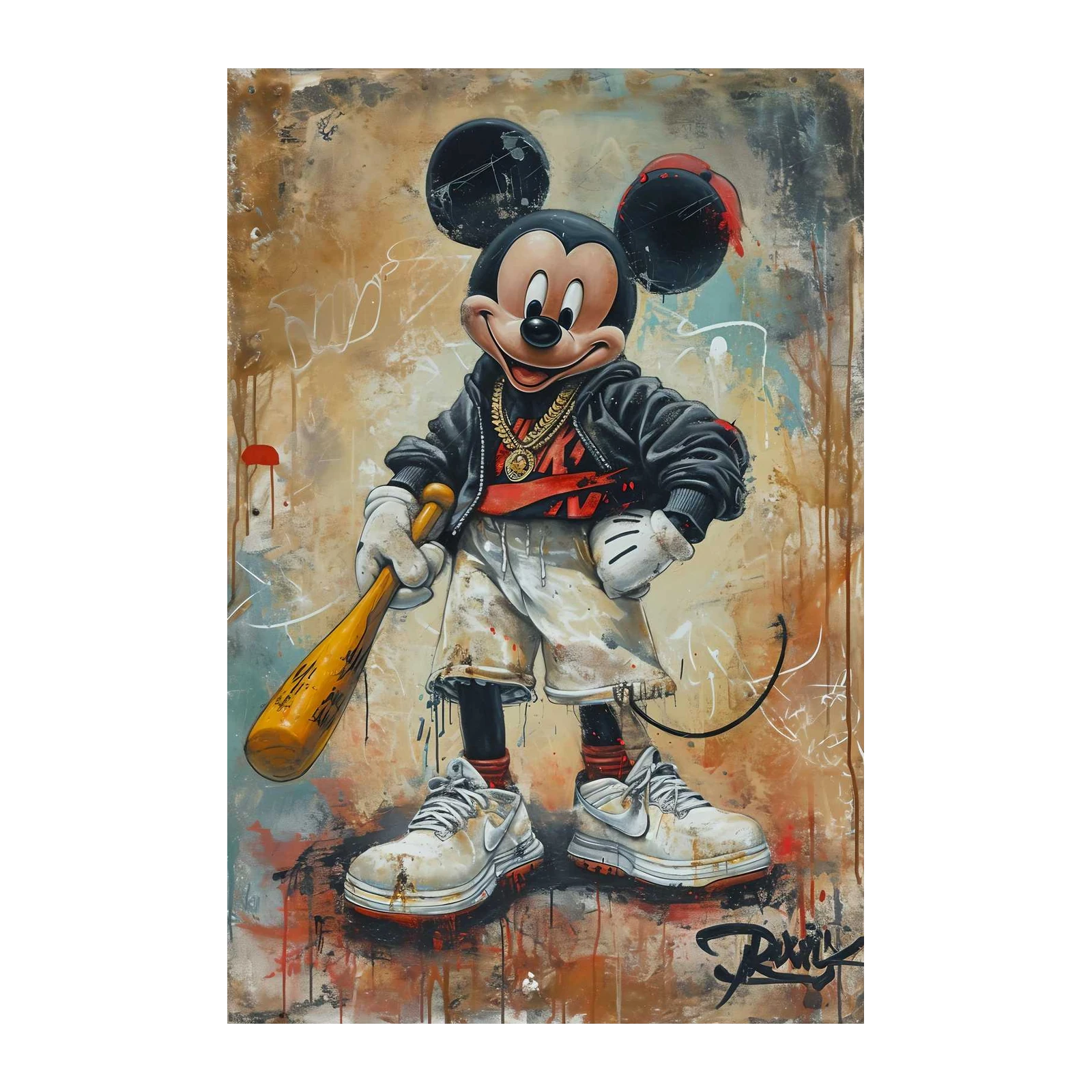 Urban Mickey Baseball Bat Wall Art