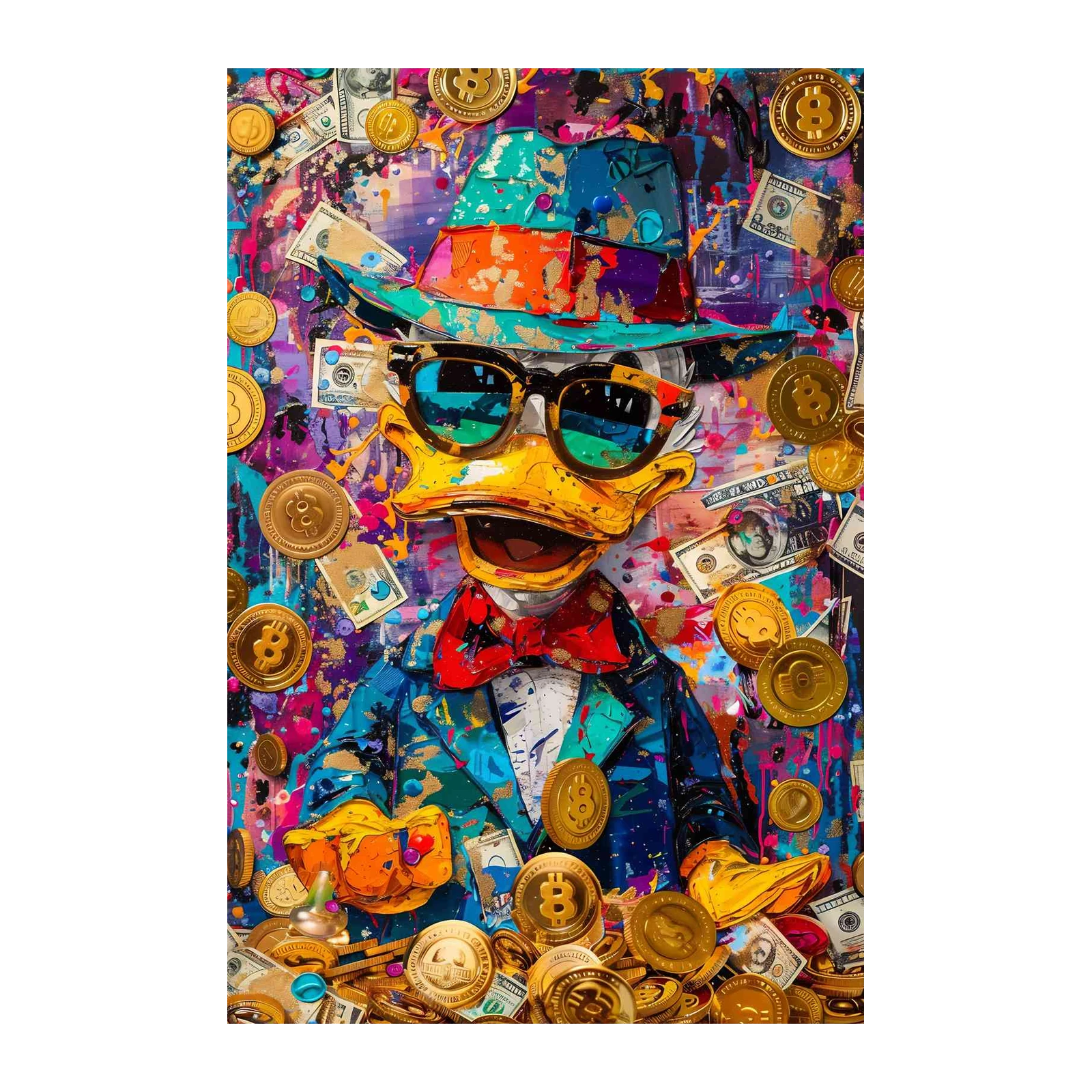 Crypto Rich Duck Pop Art Wall Art