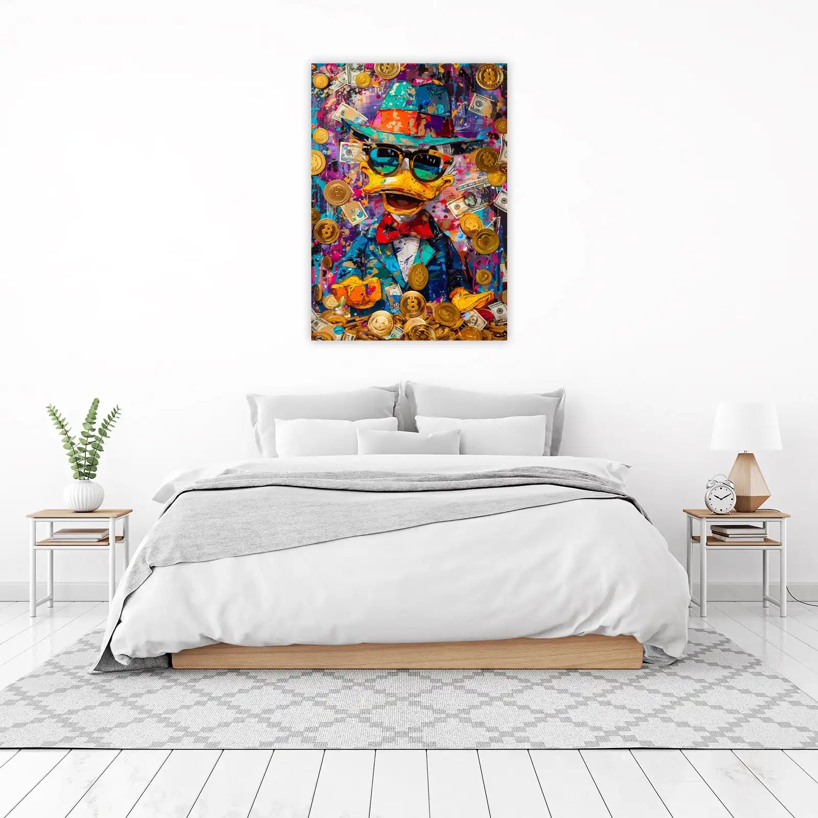 Crypto Rich Duck Pop Art Wall Art