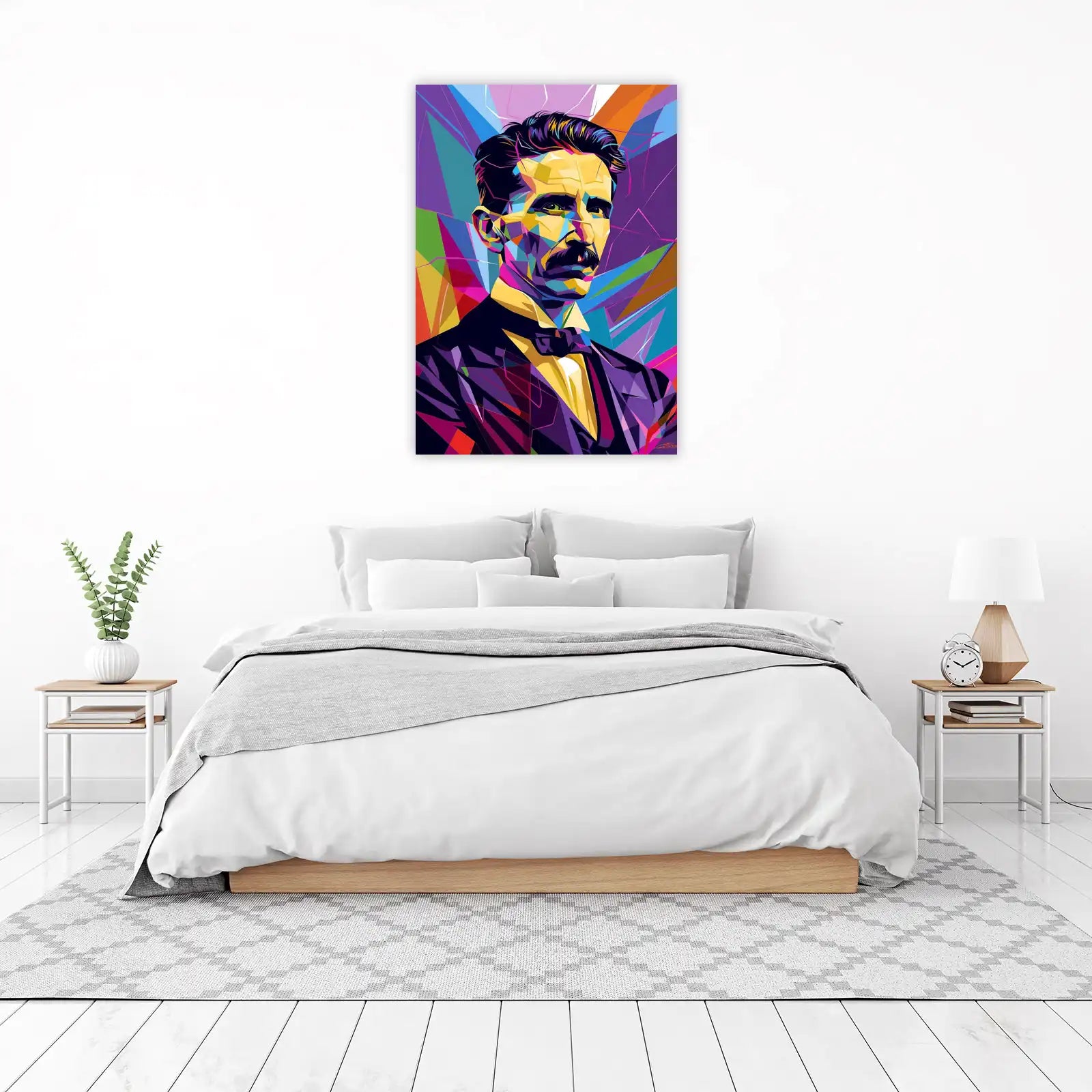 Nikola Tesla Geometric Pop Art Wall Art