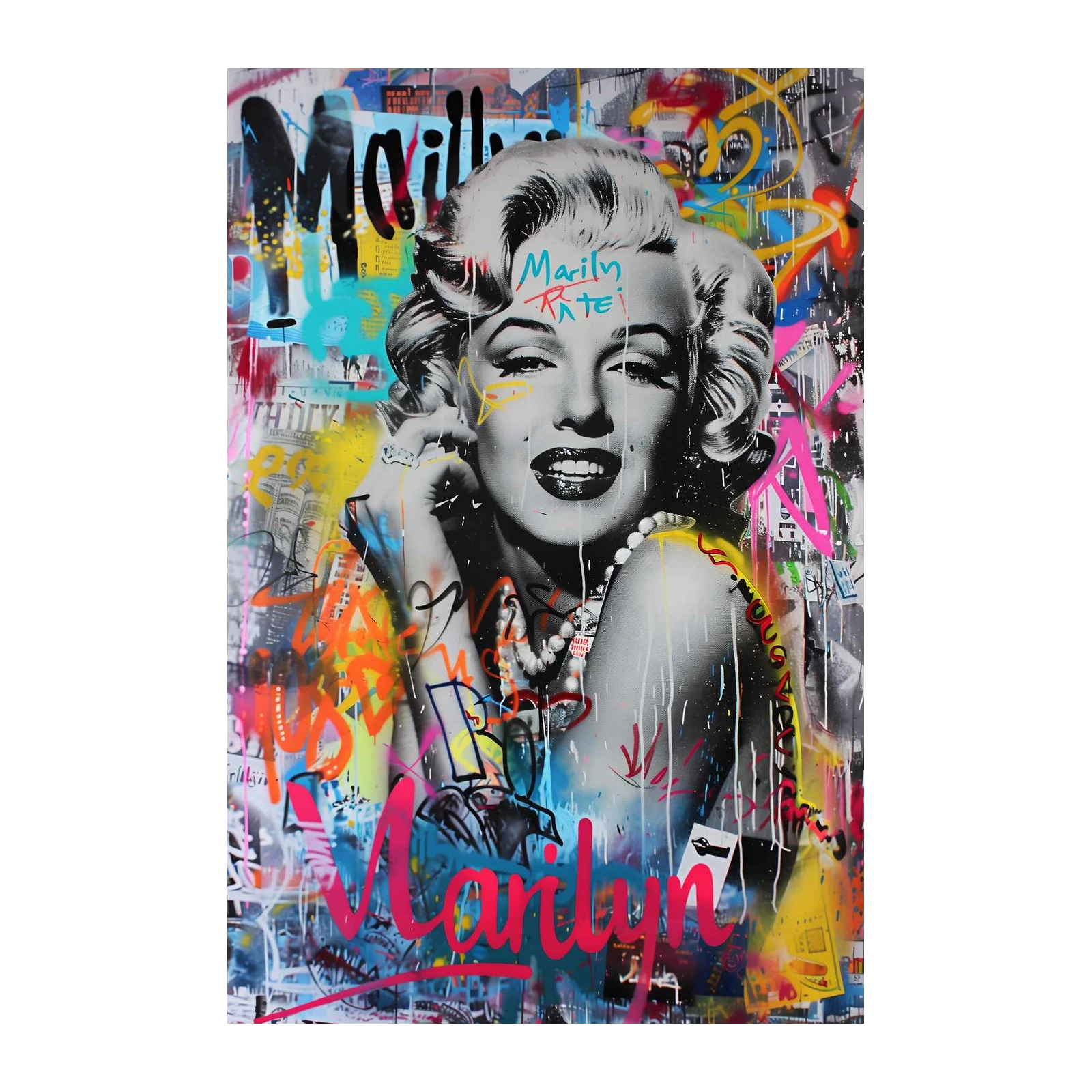 Vibrant Marilyn Monroe Graffiti Wall Art