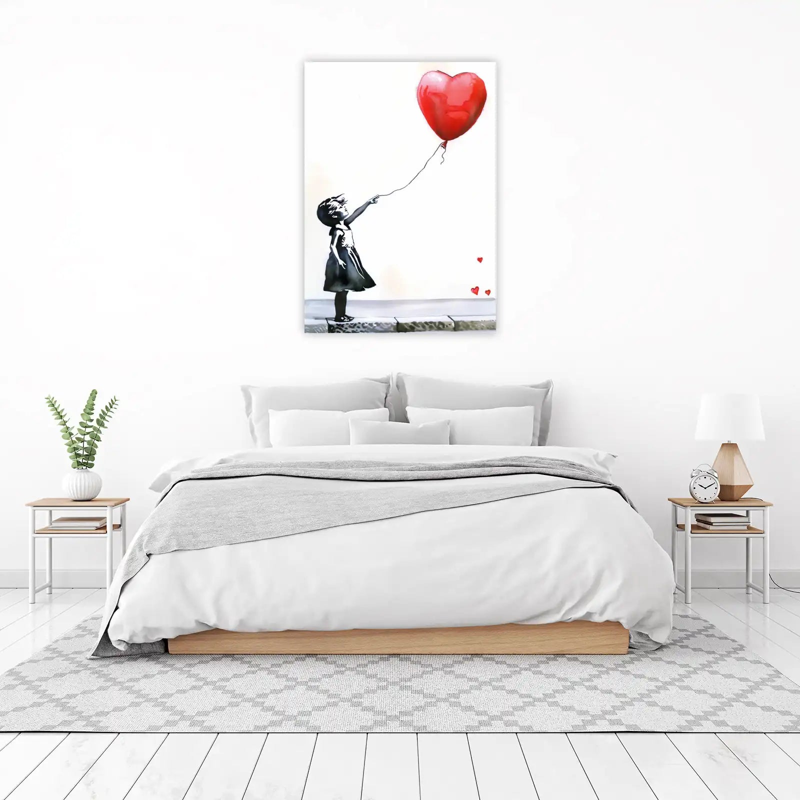 Girl With Heart Balloon Wall Art