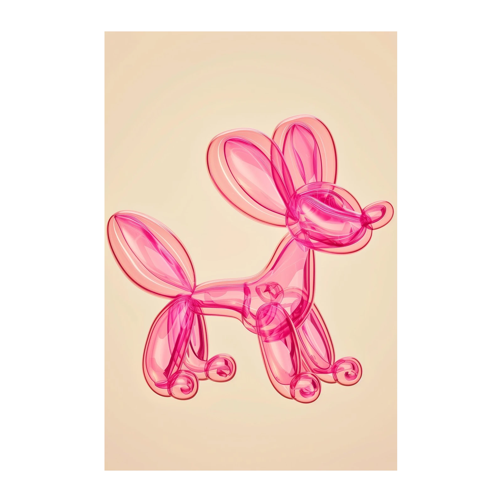 Playful Pink Balloon Dog Wall Art