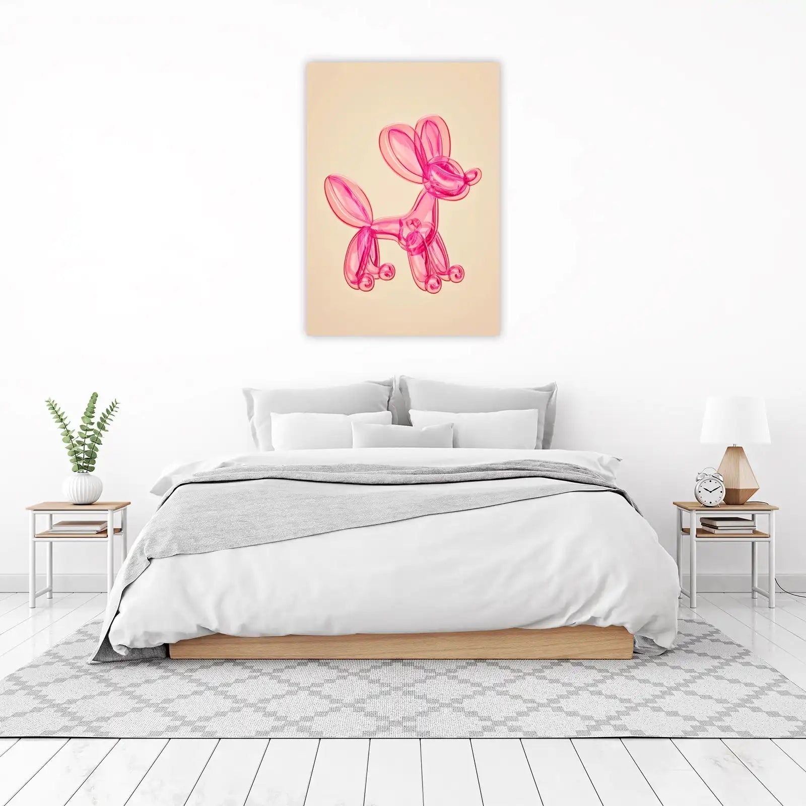 Playful Pink Balloon Dog Wall Art