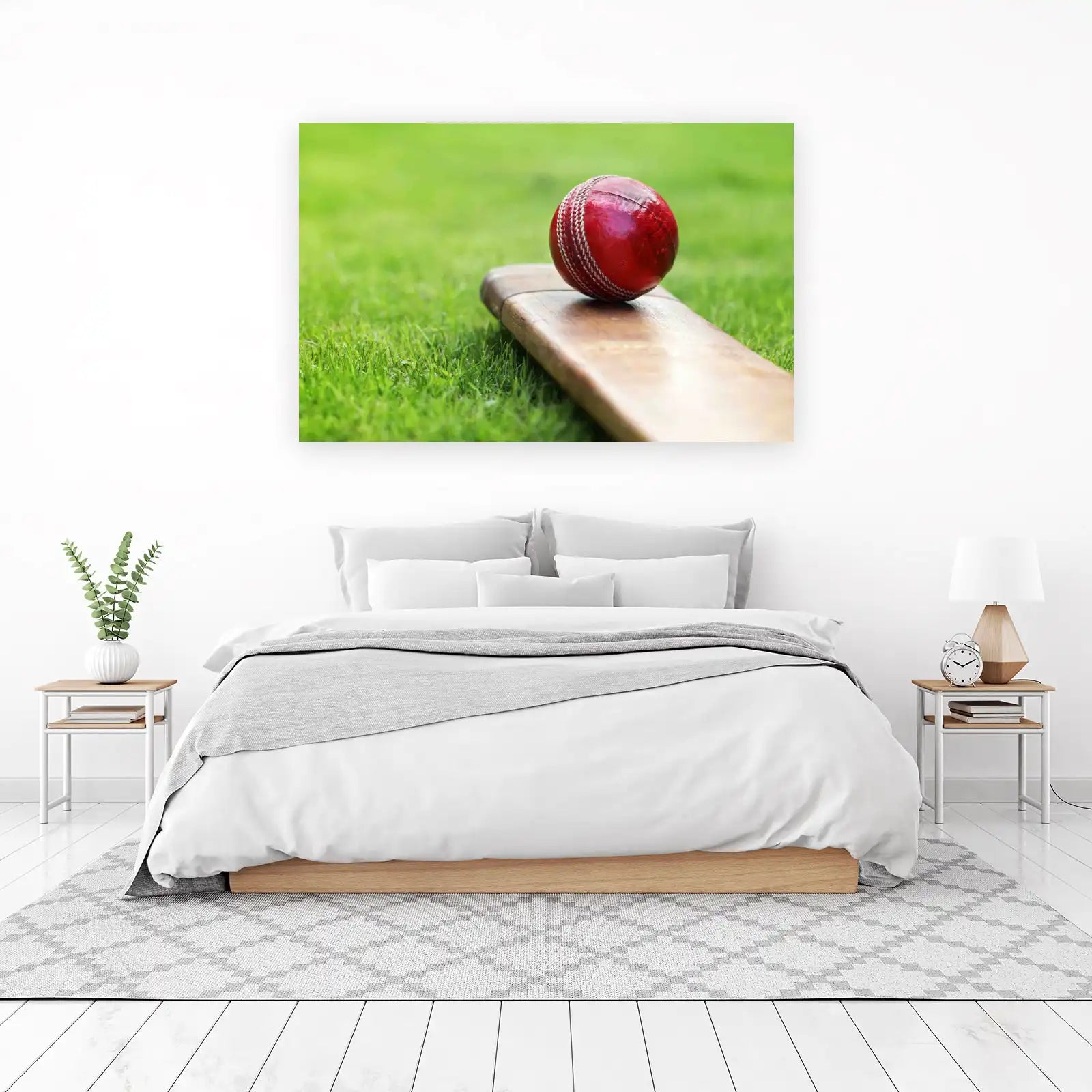 Vintage Cricket Ball & Bat Wall Art