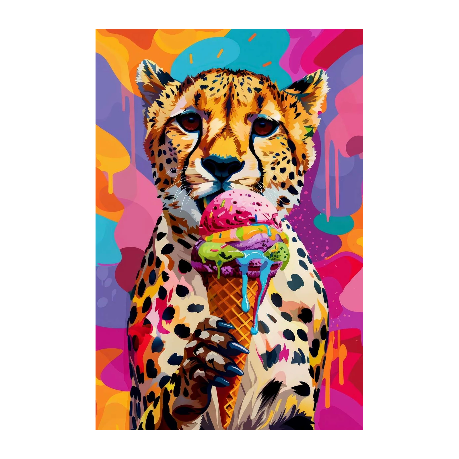 Cheetah Ice Cream Pop Art Wall Art