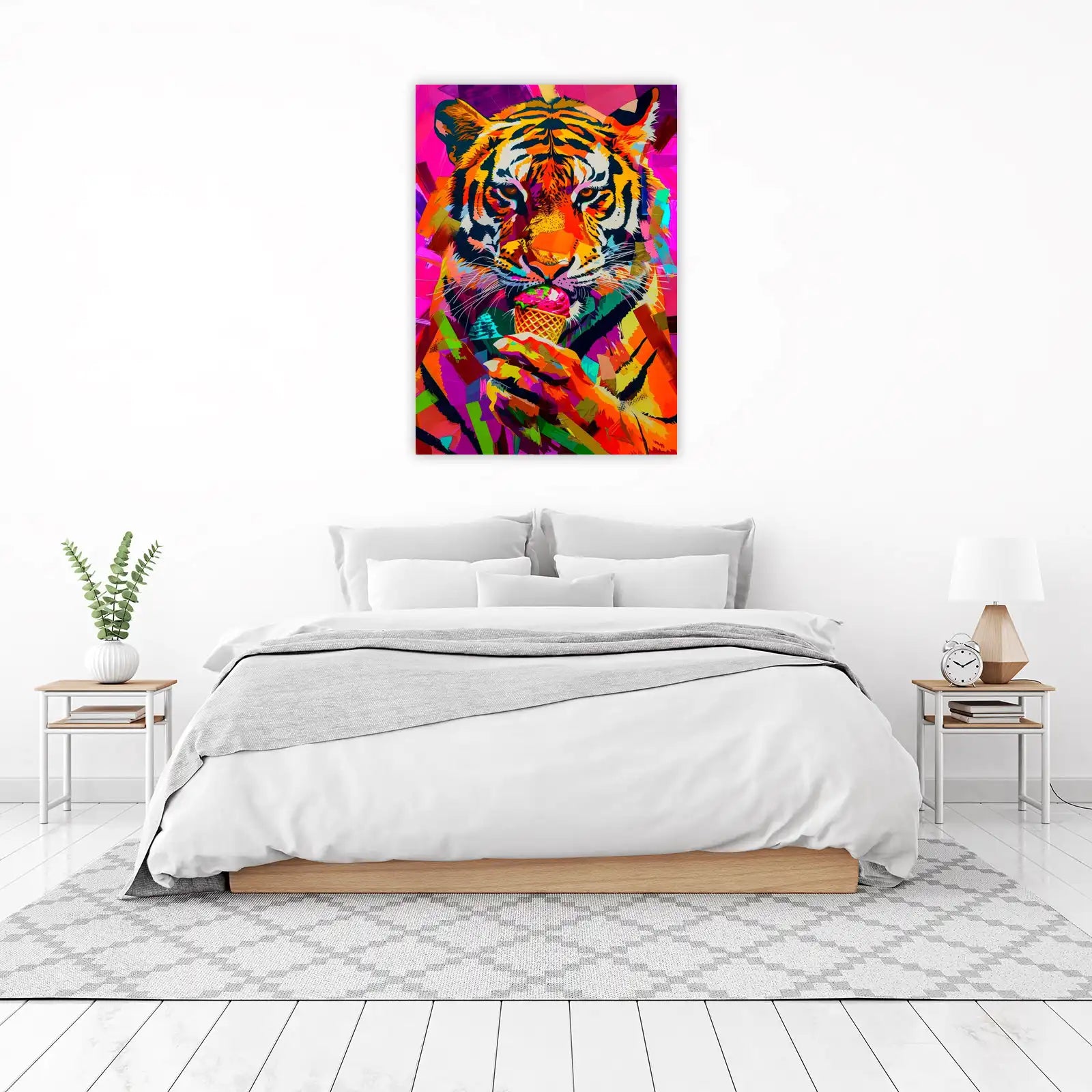 Vibrant Tiger Ice Cream Pop Art Wall Art