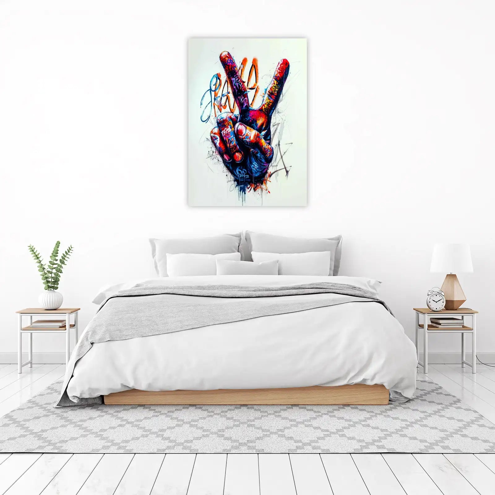 Vibrant Graffiti Peace Sign Wall Art