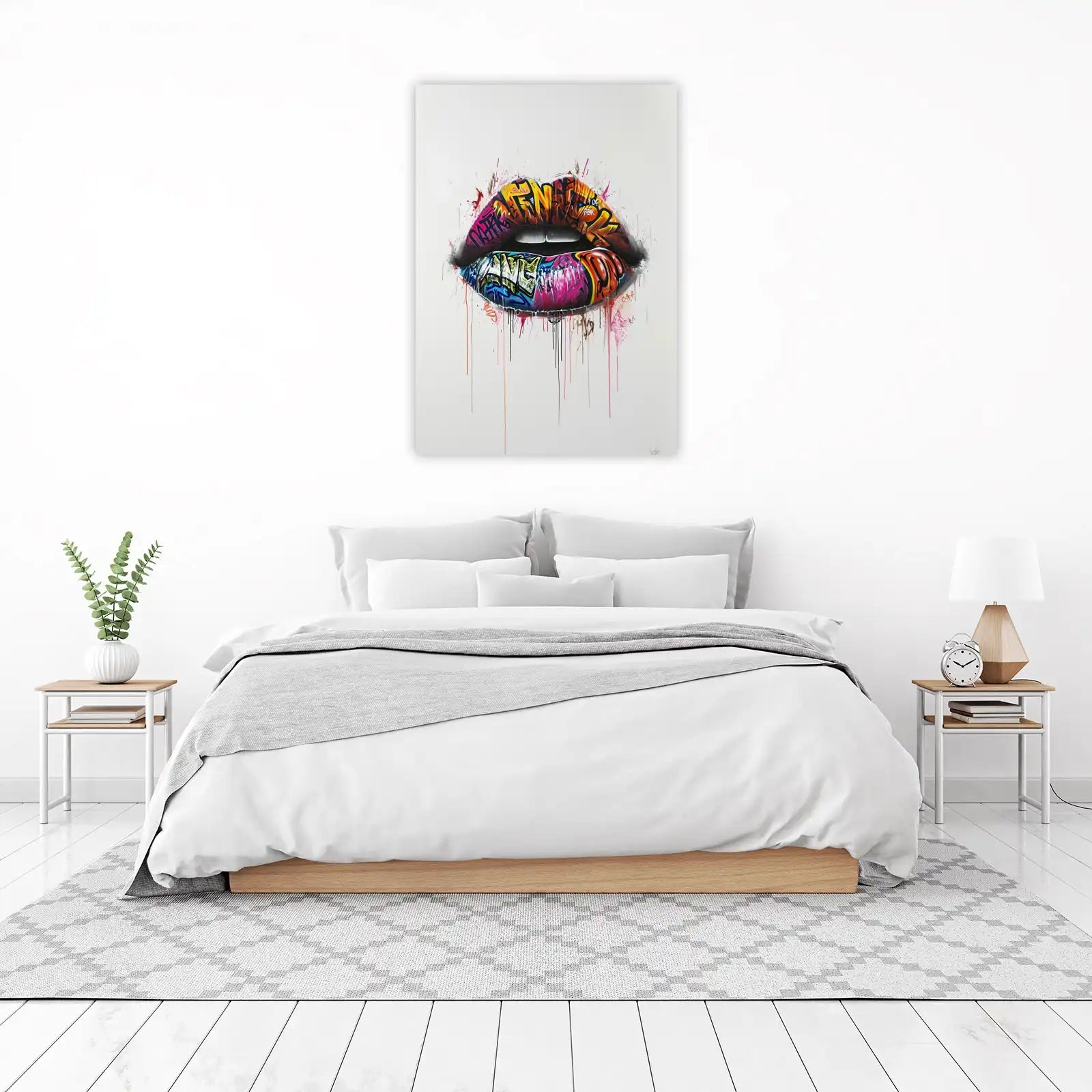 Vibrant Graffiti Lips Wall Art | Modern Art