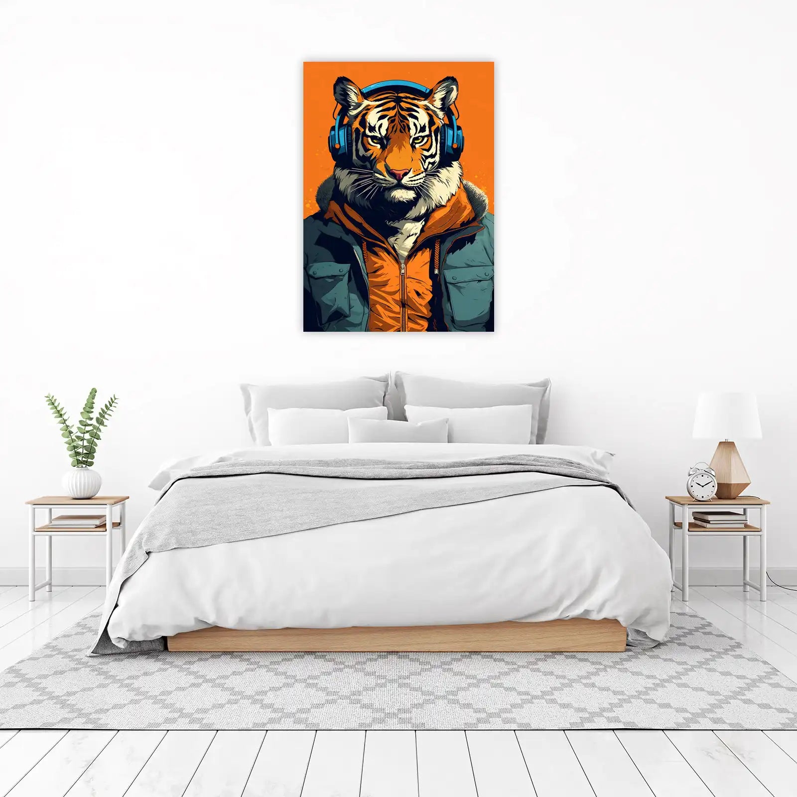 Urban Tiger Headphones Graphic Wall Art