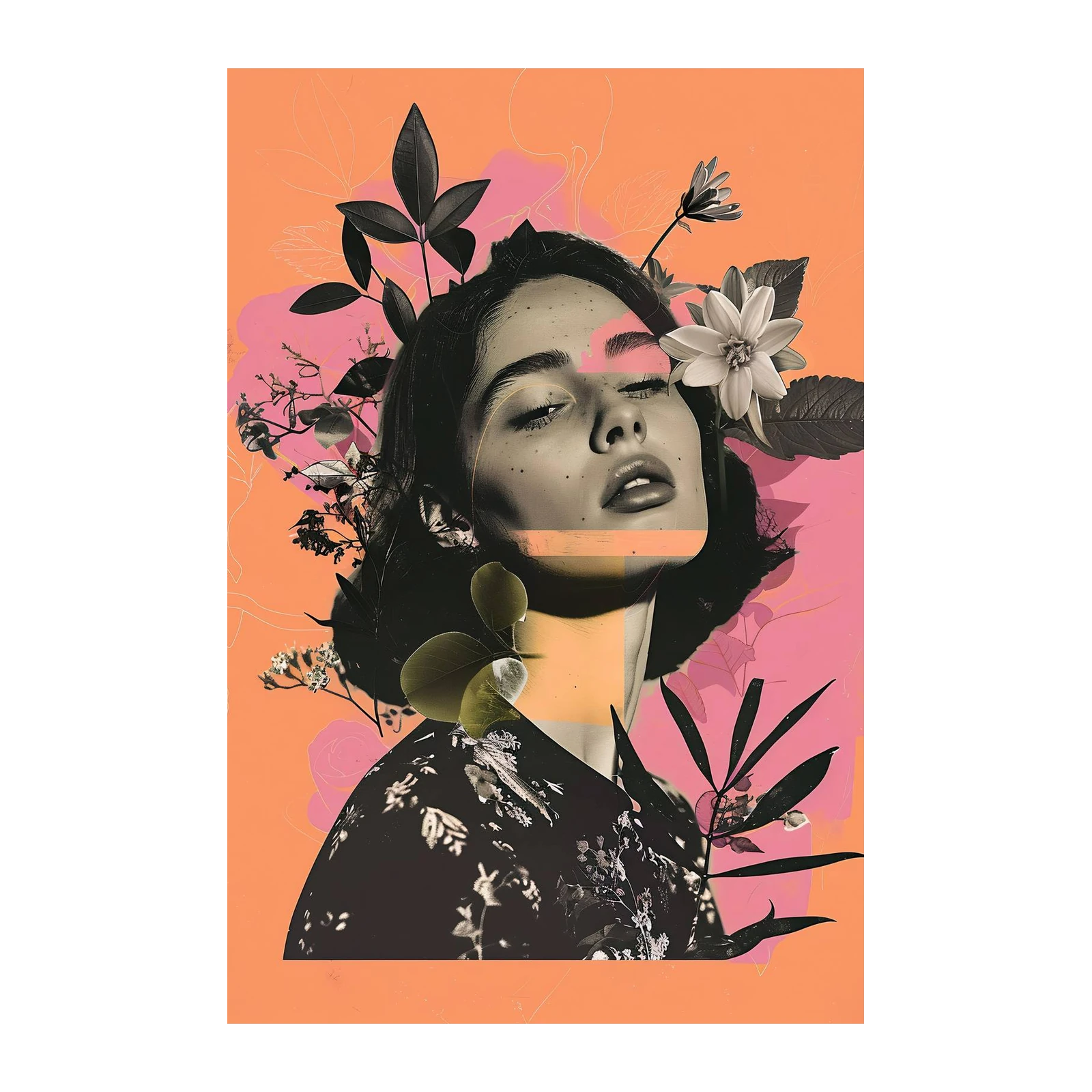 Floral Goddess Portrait Wall Art