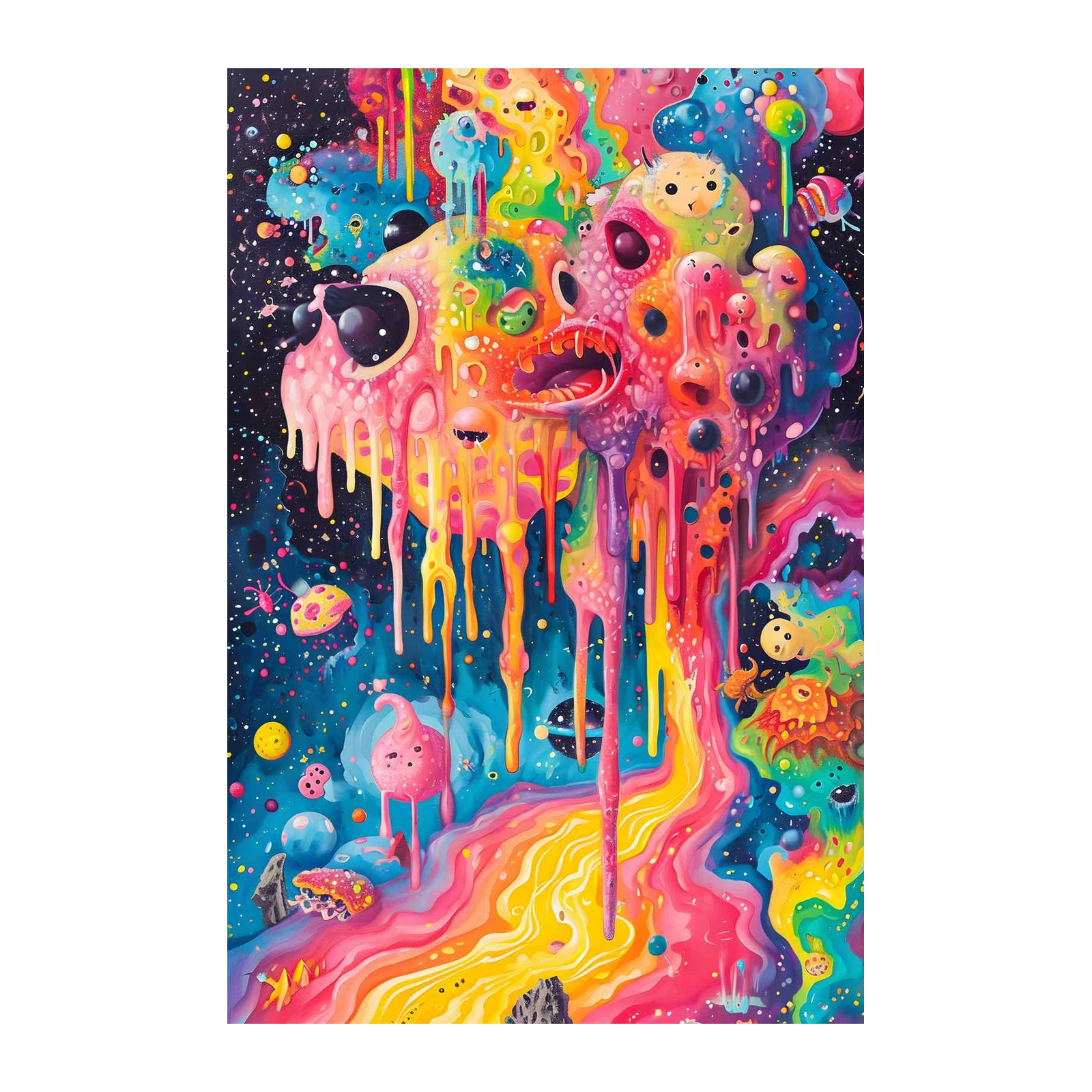 Psychedelic Drip Galaxy Wall Art