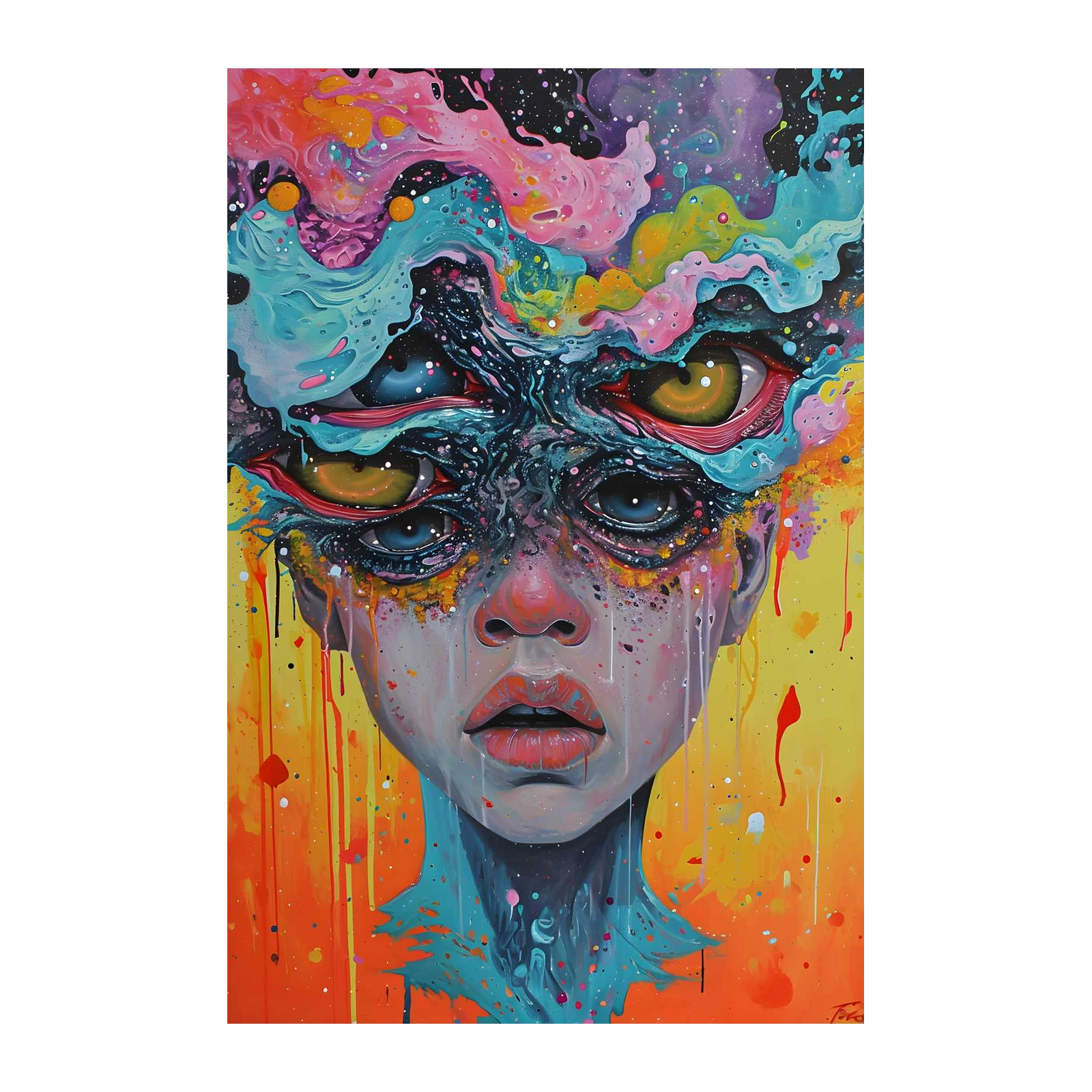 Surreal Eyes Abstract Face Wall Art