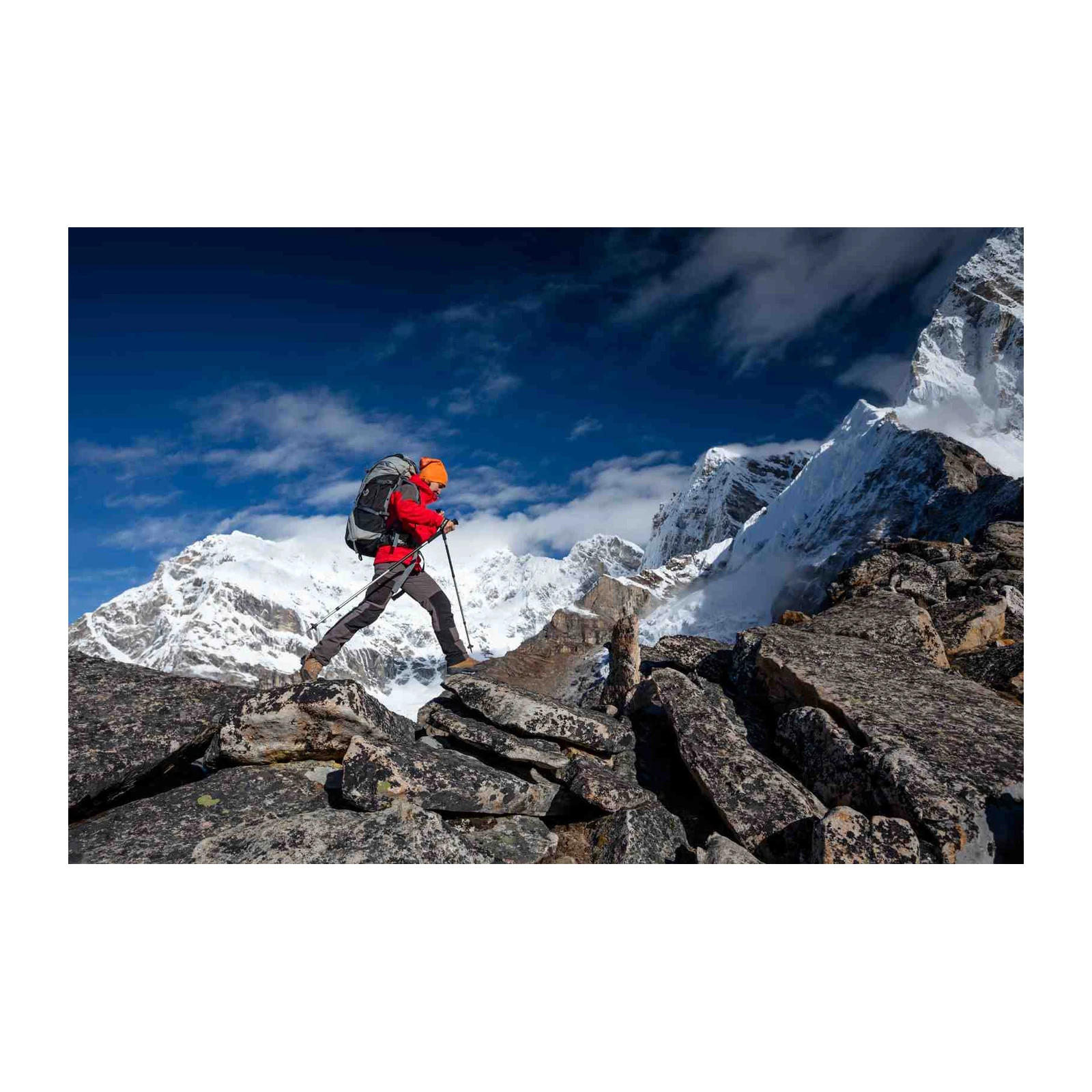 Epic Mountain Trekker Red Jacket Wall Art