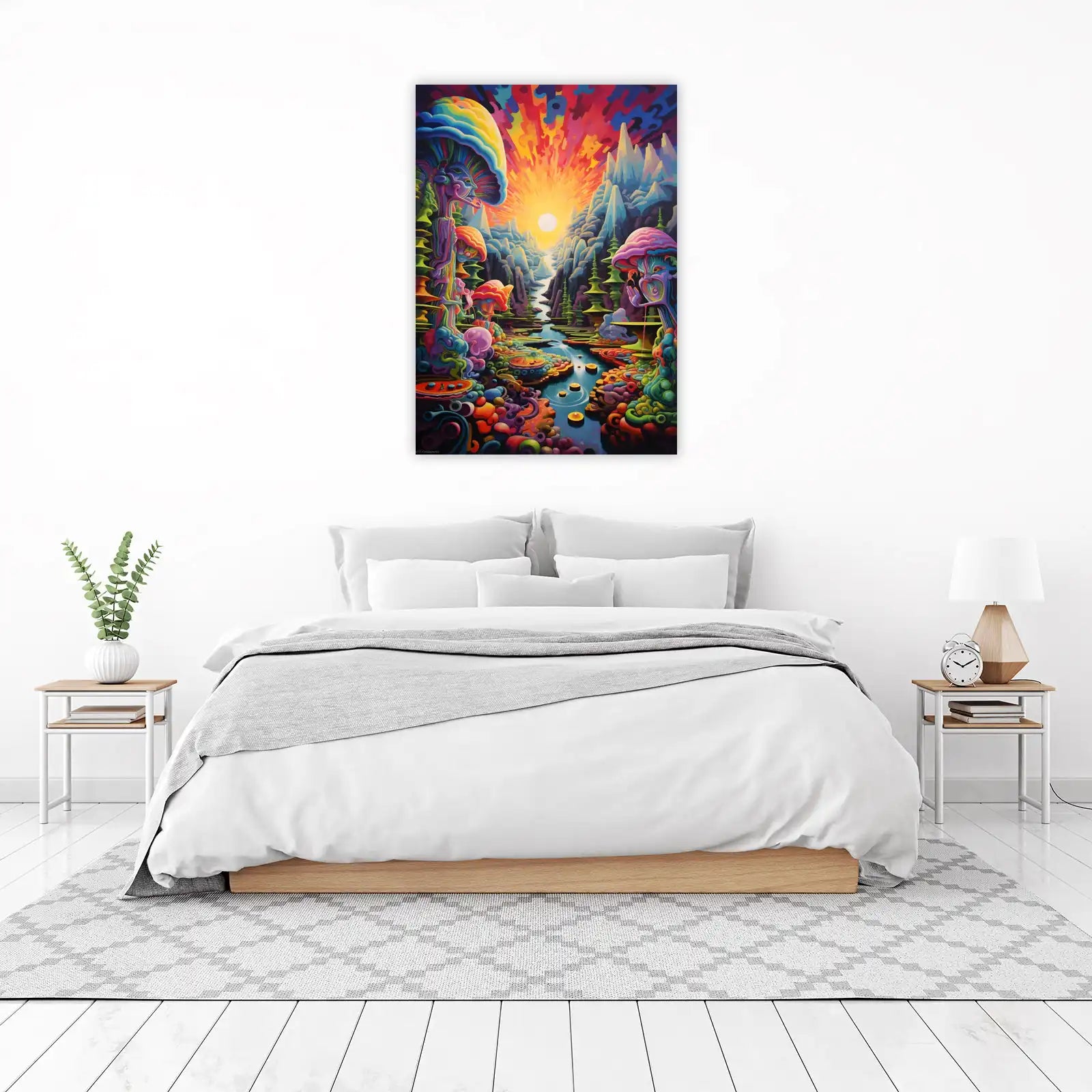 Psychedelic Mushroom Landscape Wall Art