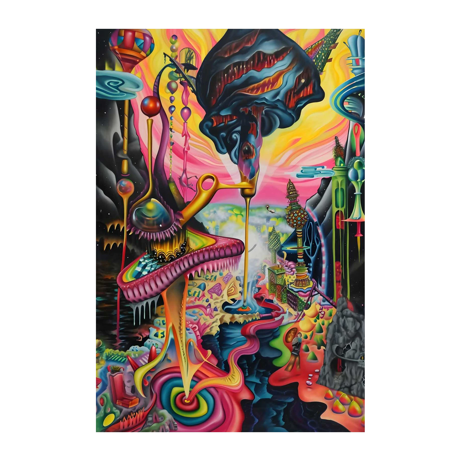 Surreal Dreamscape Psychedelic Wall Art
