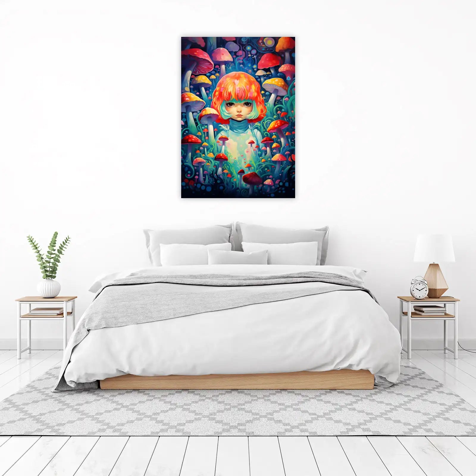 Enchanting Mushroom Forest Child Wall Art