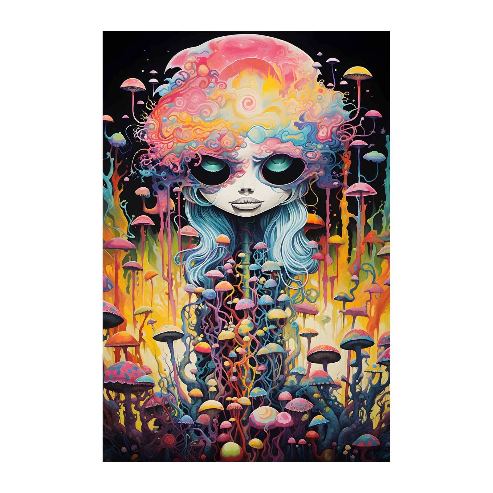 Psychedelic Mushroom Dreamscape Wall Art